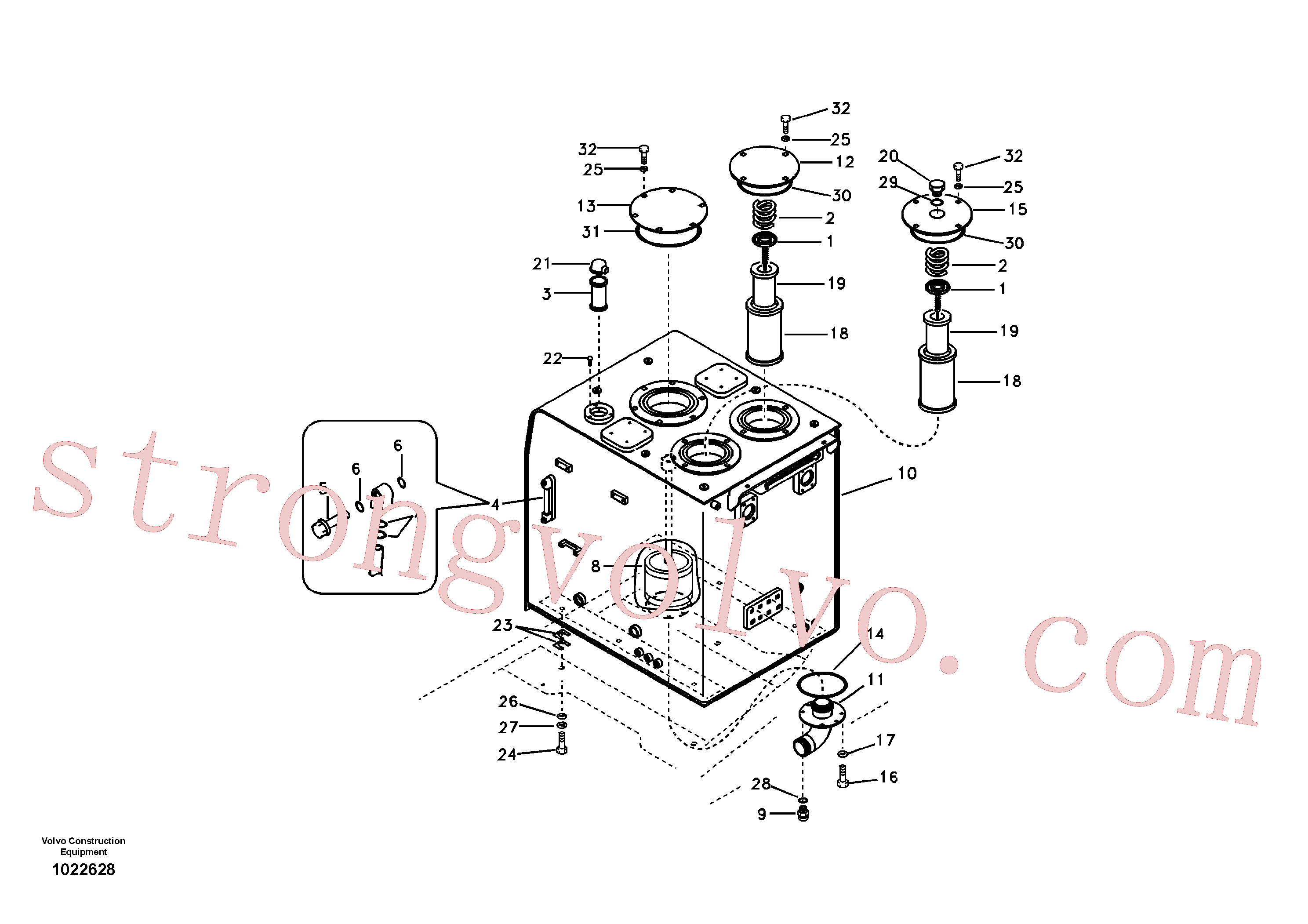 VOE14523756 Volvo Depósito de óleo hidráulico(1022628 Montagem)