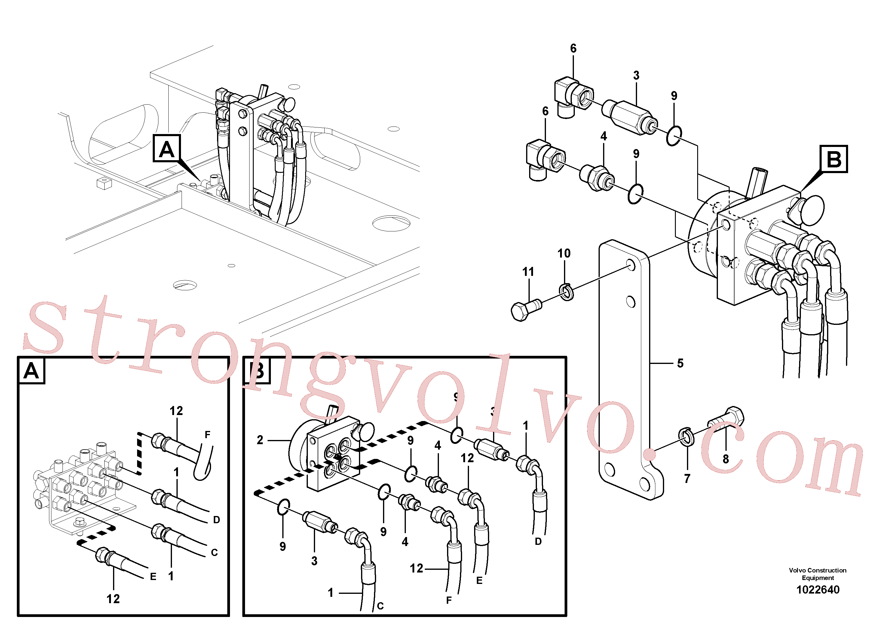 Volvo Acessórios para escavadeira SA9453-03210 Mangueira completa Acessórios