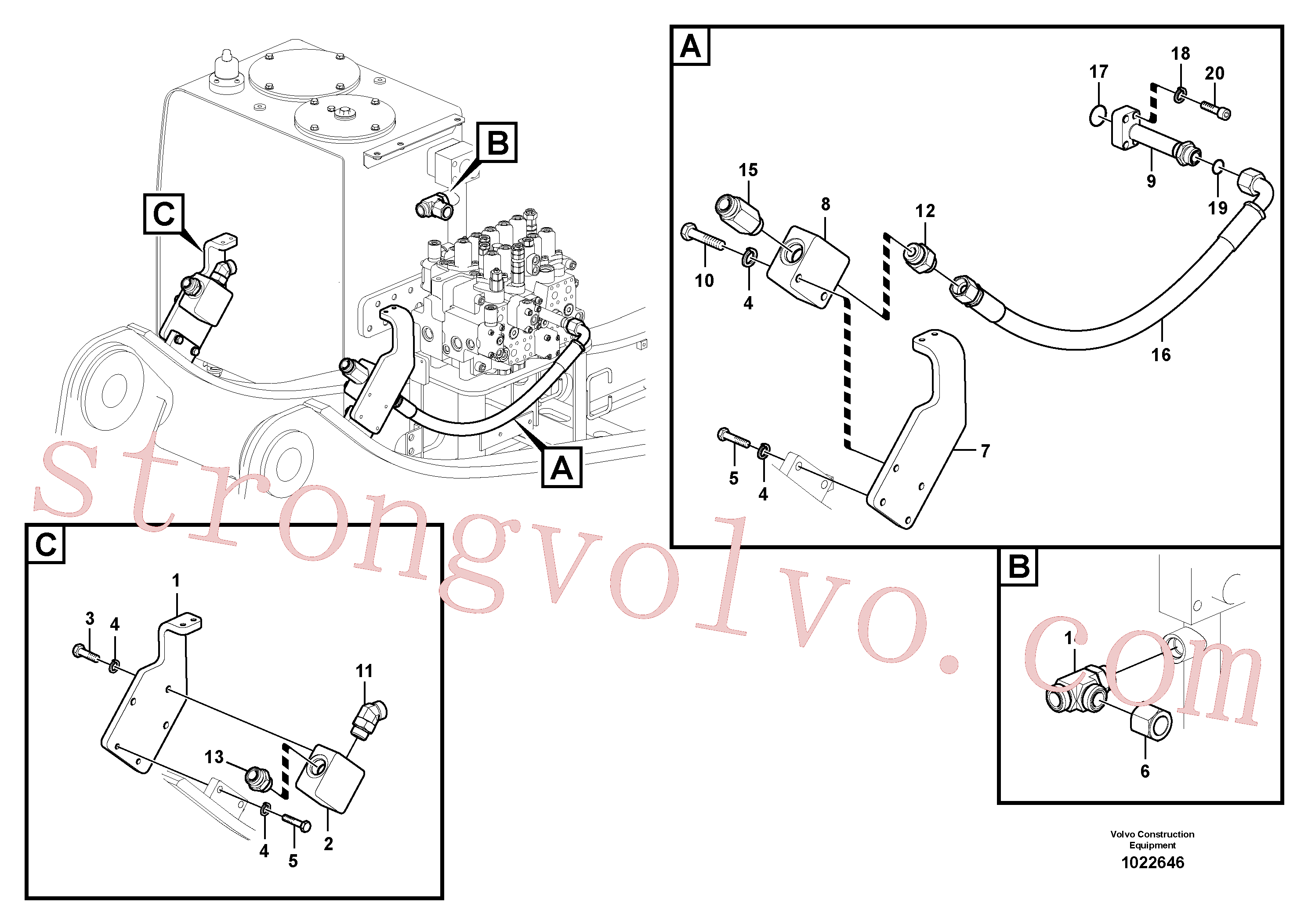 VOE14534512 Volvo Hidráulica de serviço, martelo e cortador para topo(1022646 Montagem)