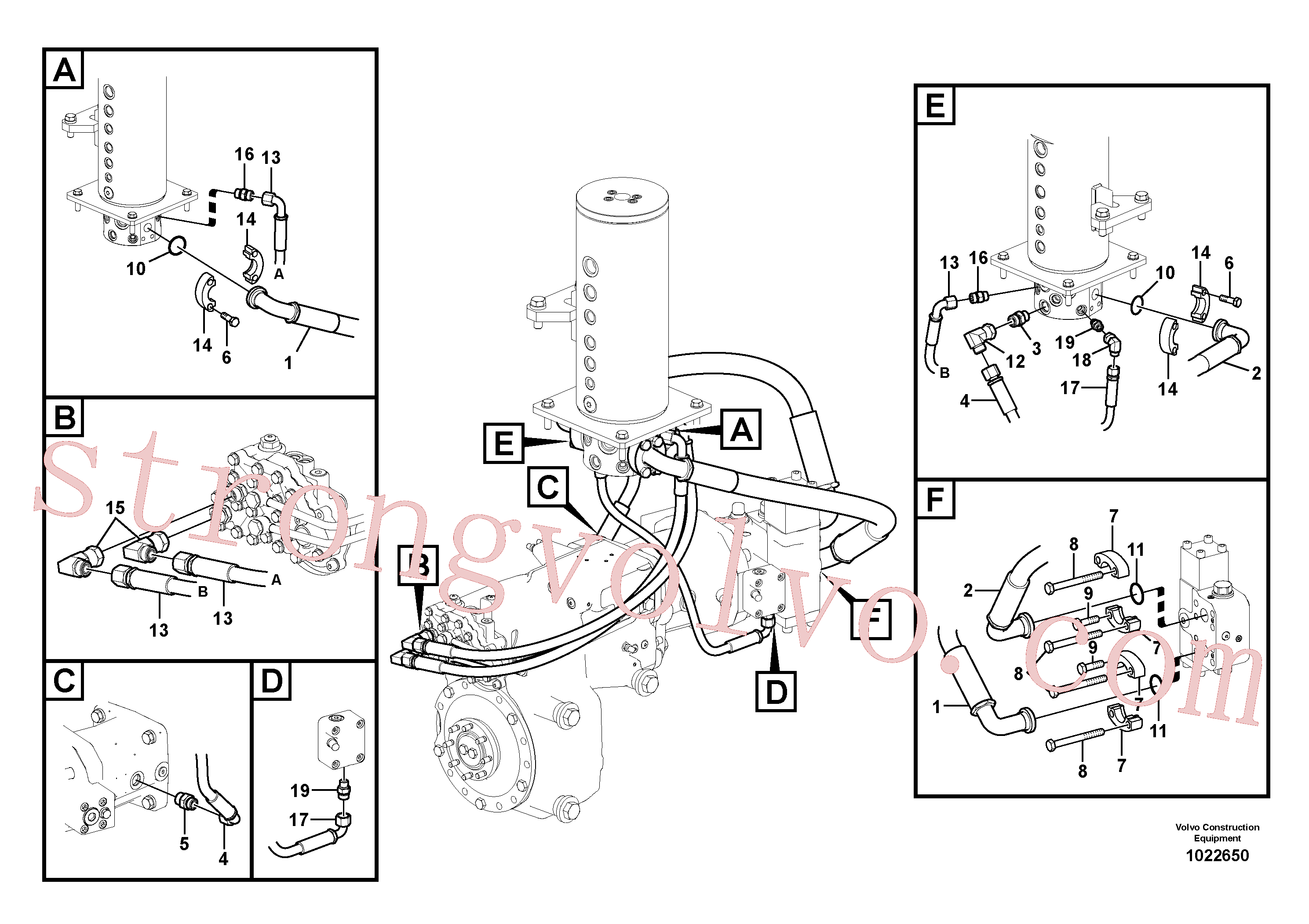 VOE937147 Volvo Linha da rótula, rótula ao motor de curso(1022650 Montagem)