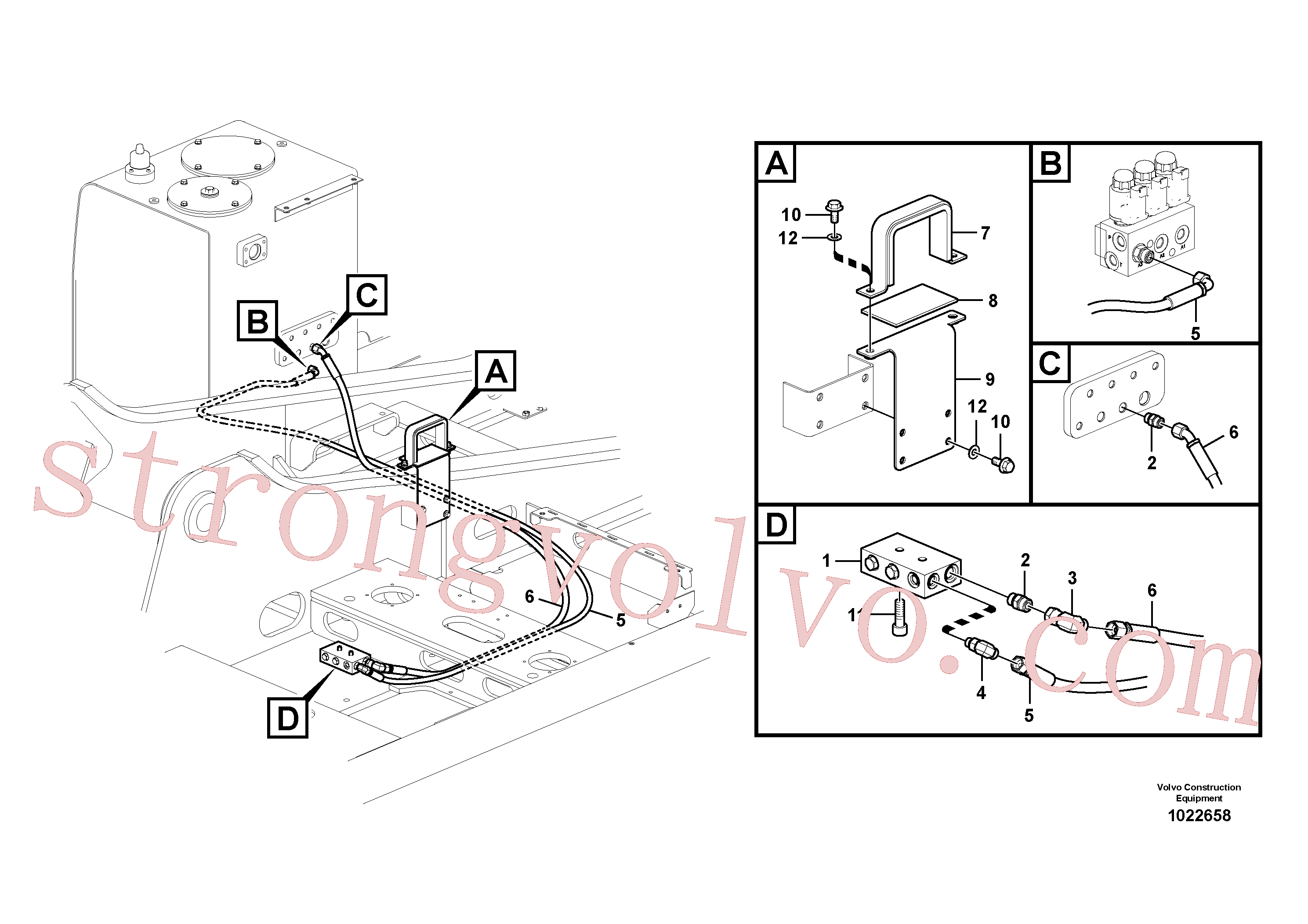 VOE14501408 Volvo Sistema servomotor, válvula de comando para válvula solenóide(1022658 Montagem)