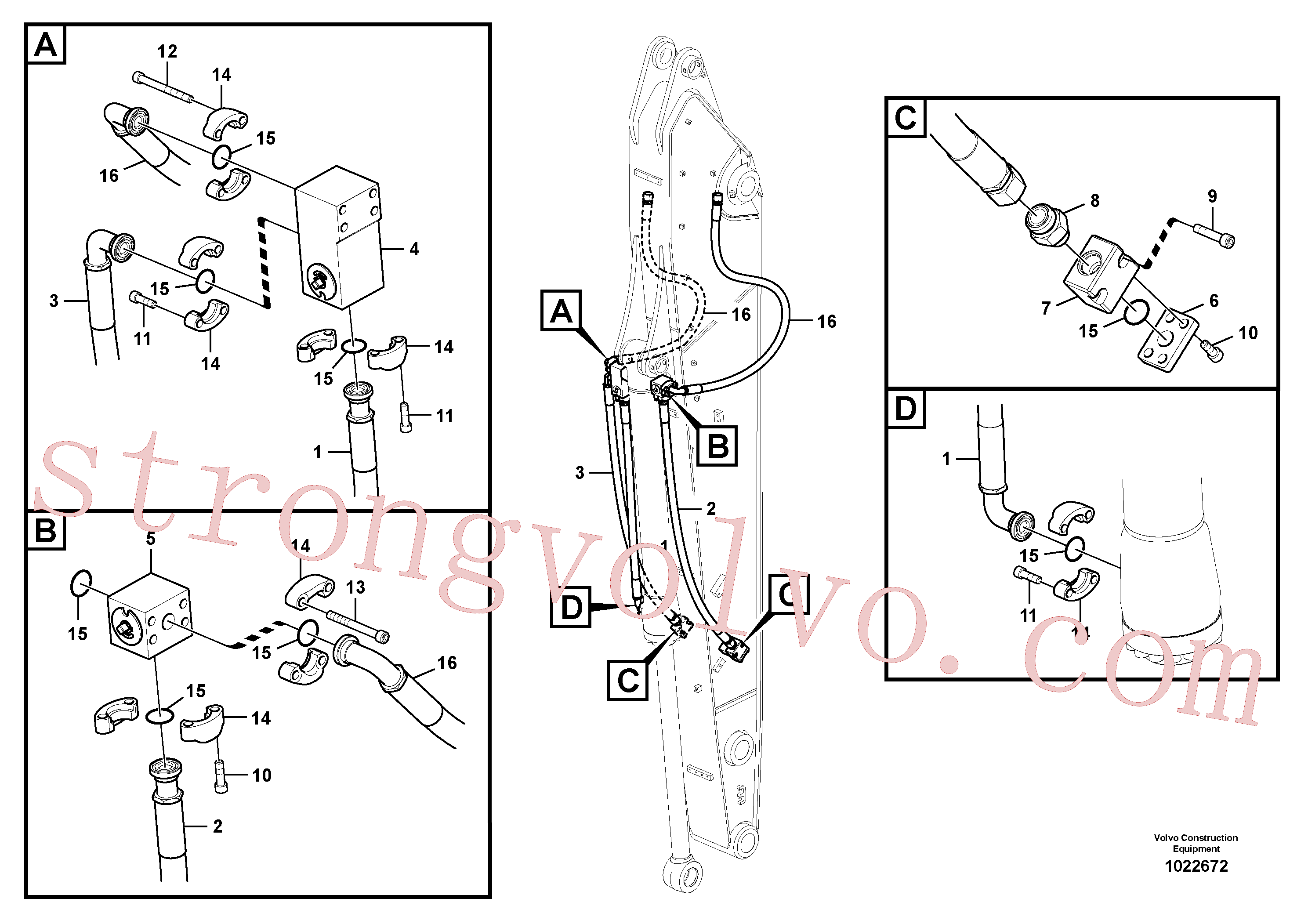 Volvo Acessórios para escavadeira VOE939953 Mangueira completa Acessórios