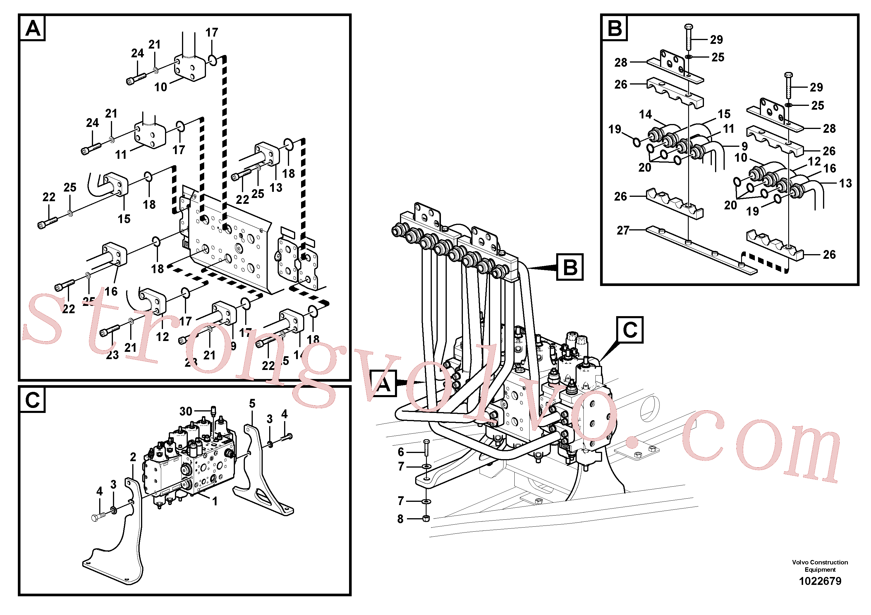 VOE14641020 Volvo Hidráulica de serviço, martelo e cortador para topo(1022679 Montagem)