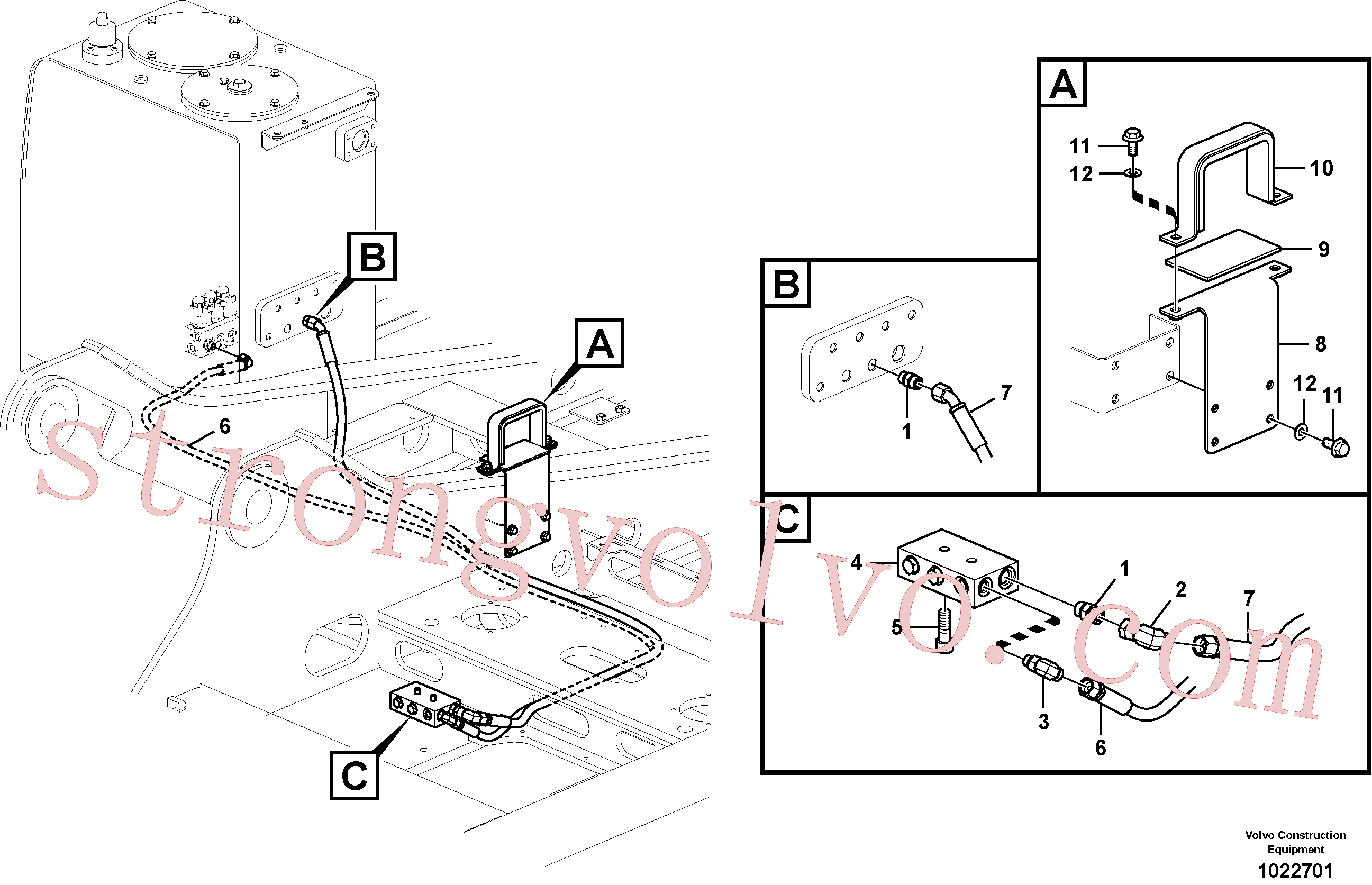 VOE14501408 Volvo Sistema servomotor, válvula de comando para válvula solenóide(1022701 Montagem)