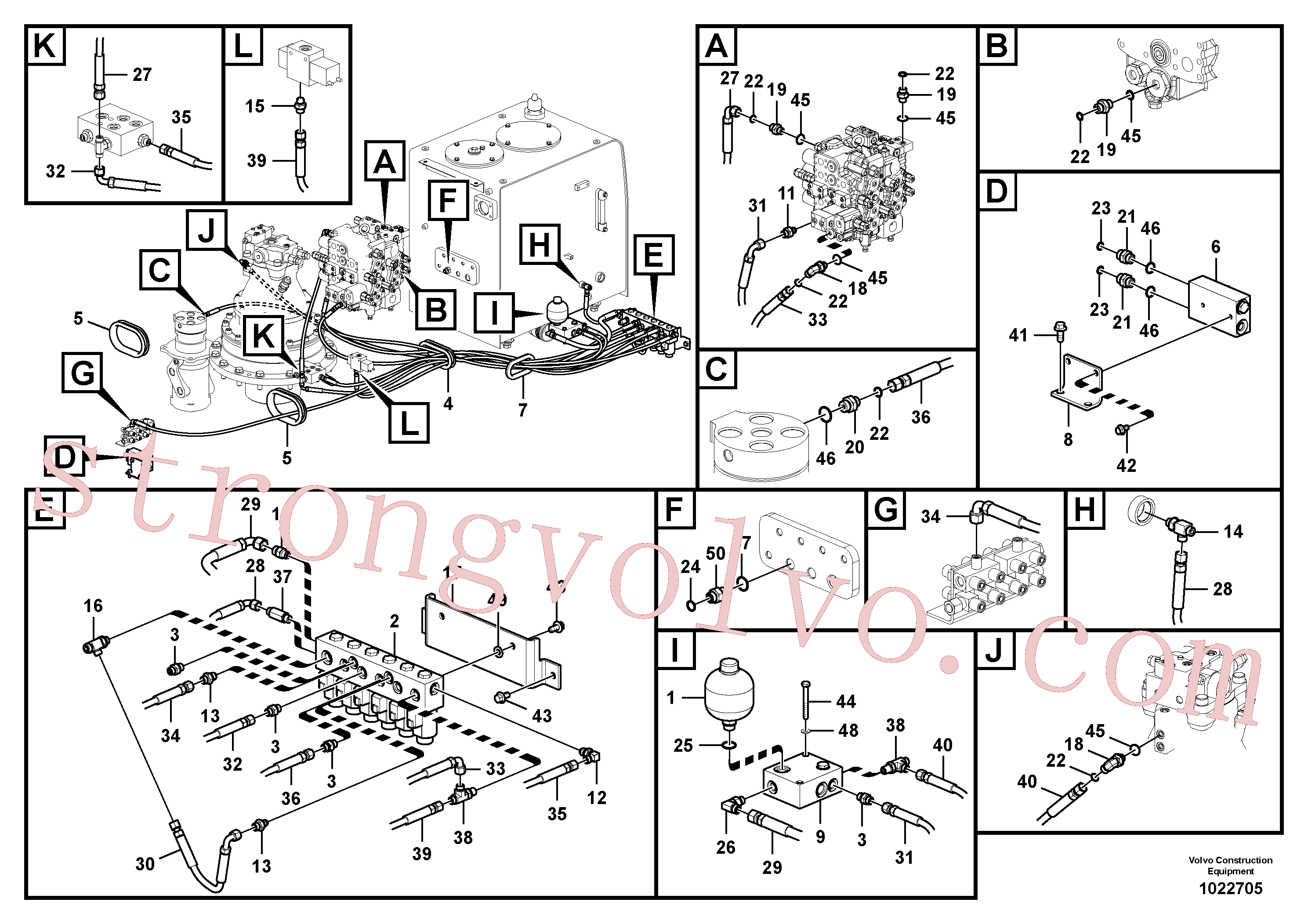 VOE937578 Volvo Sistema servomotor, válvula de comando para válvula solenóide(1022705 Montagem)