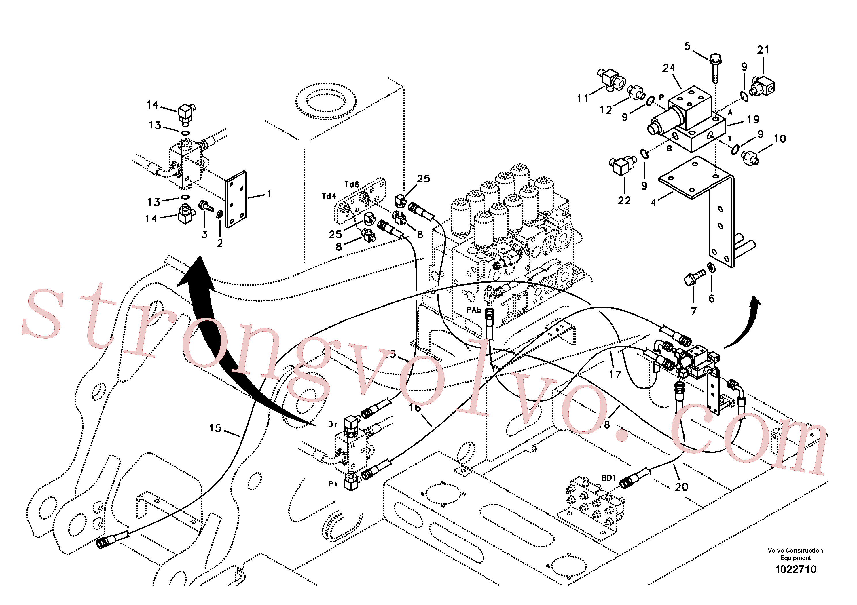 SA9451-02245 Volvo Sistema servomotor, válvula de comando para válvula solenóide(1022710 Montagem)