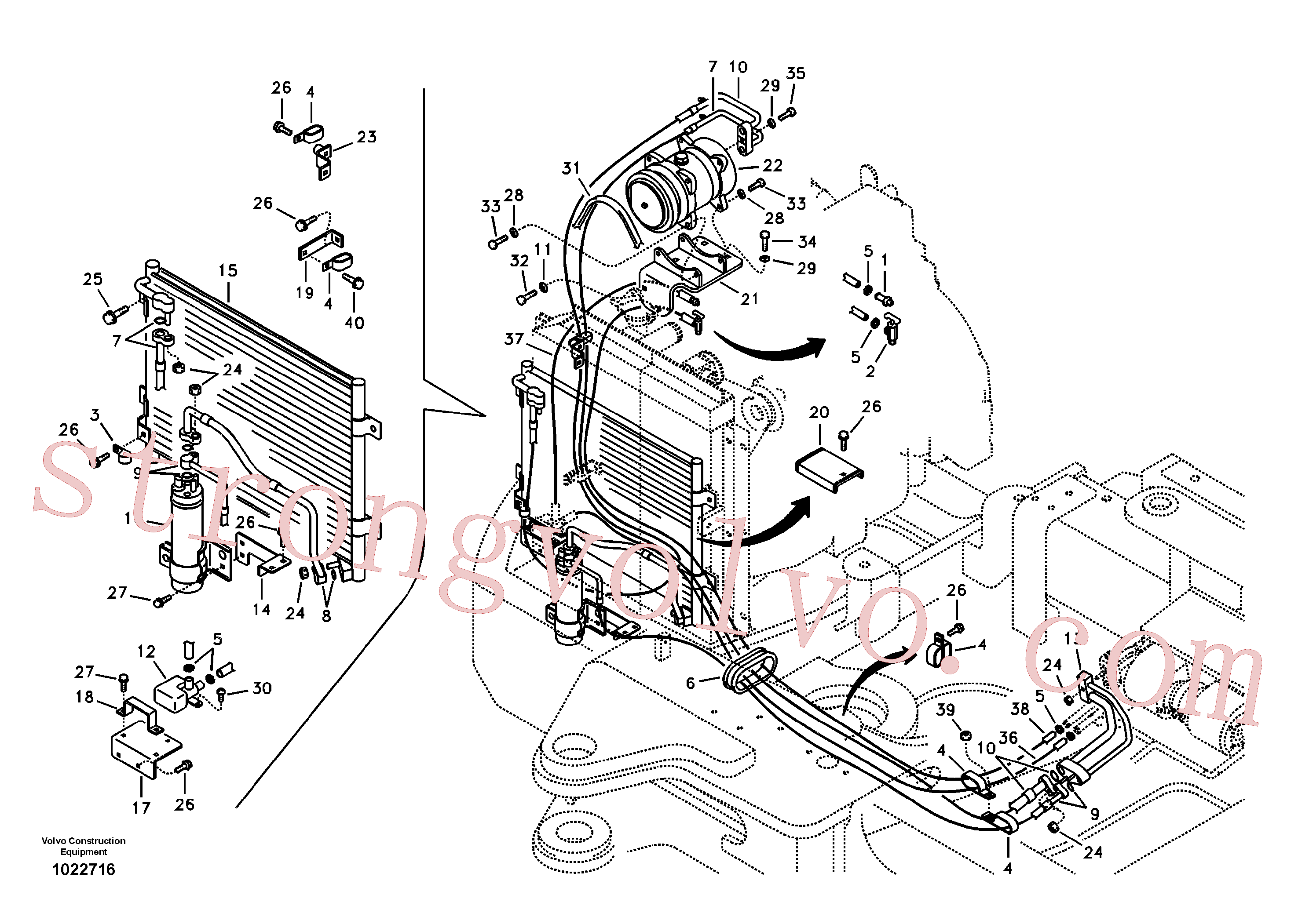 VOE14520756 Volvo Linha do ar condicionado, refrigeração e aquecimento(1022716 Montagem)
