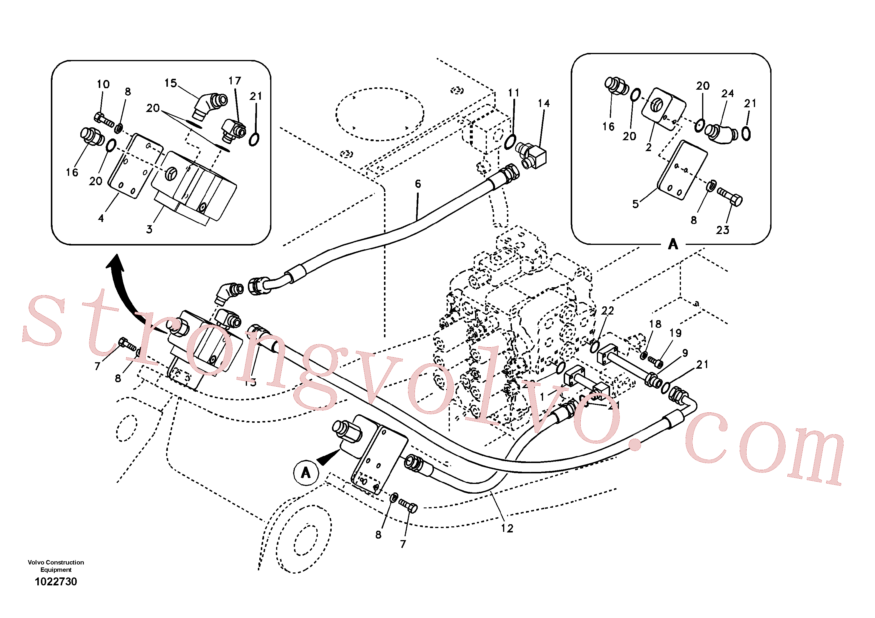 SA9401-06616 Volvo Hidráulica de serviço, martelo e cortador para topo(1022730 Montagem)
