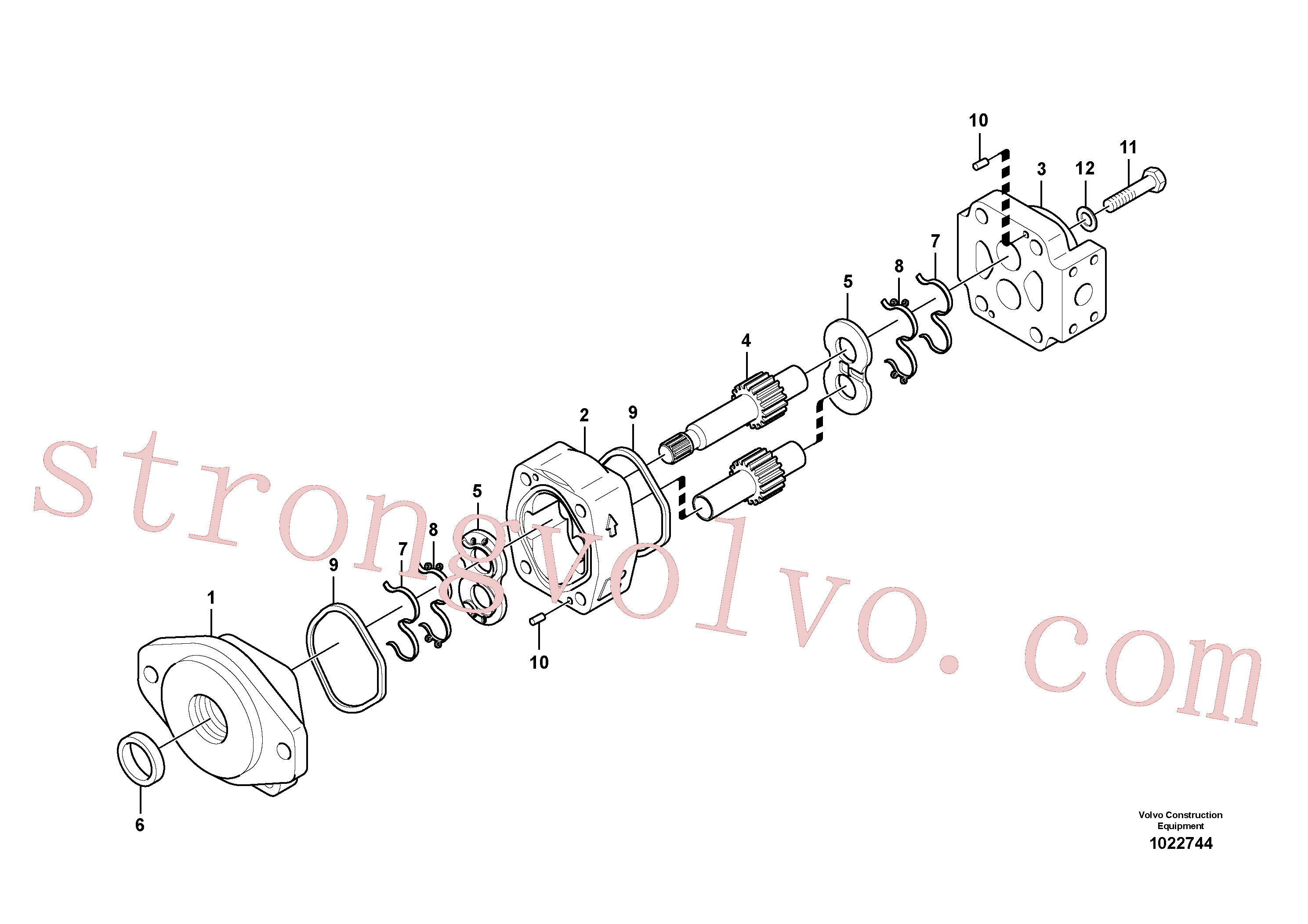VOE14536202 Volvo Bomba da engrenagem hidráulica(1022744 Montagem)
