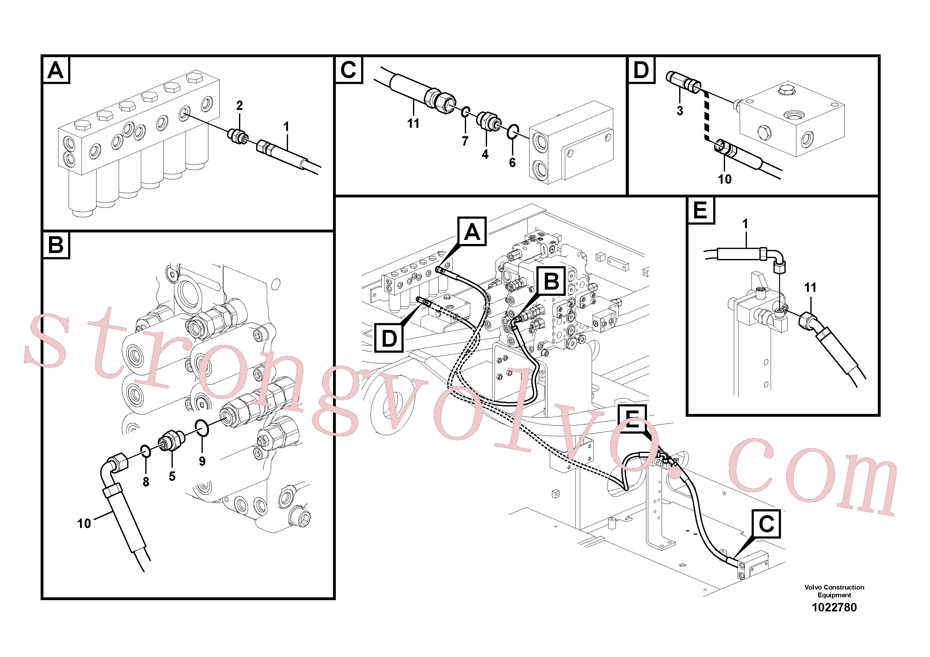 VOE936820 Volvo Hidráulica de serviço, martelo e cortador para fluxo da bomba principal(1022780 Montagem)