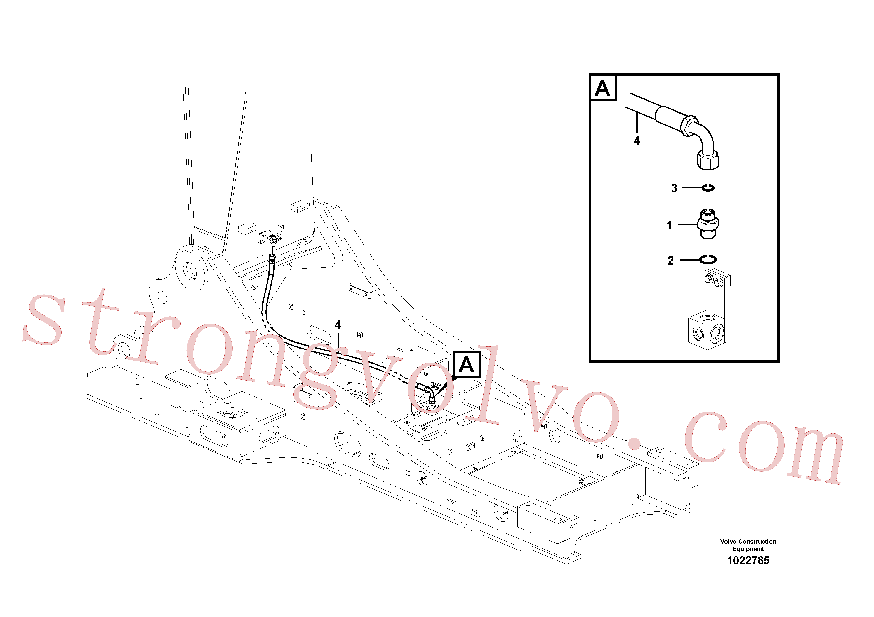 VOE937720 Volvo Hidráulica de serviço, fuga de óleo na estrutura superior(1022785 Montagem)