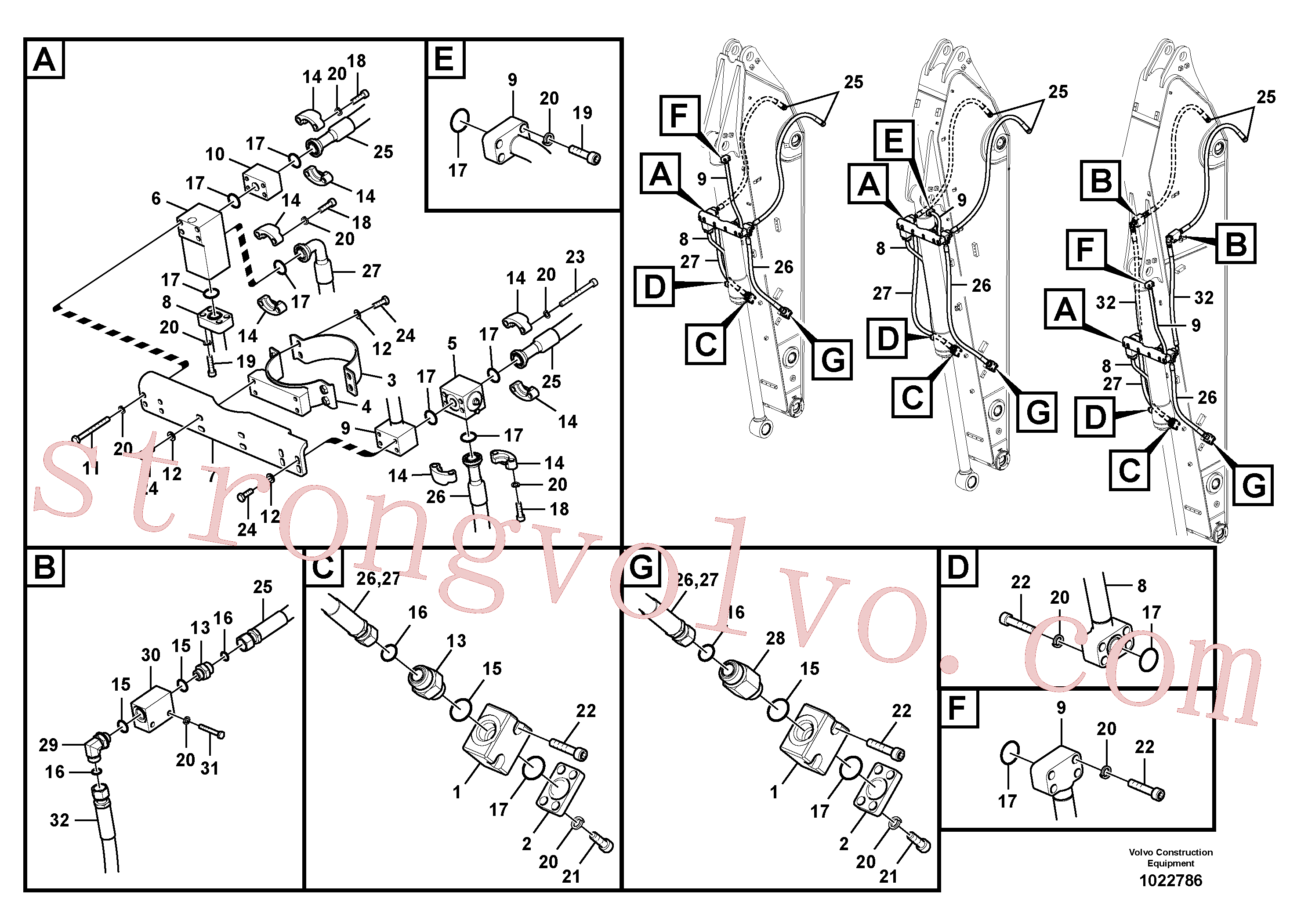 SA9419-11050 Volvo Hidráulica de serviços, balde articulado(1022786 Montagem)