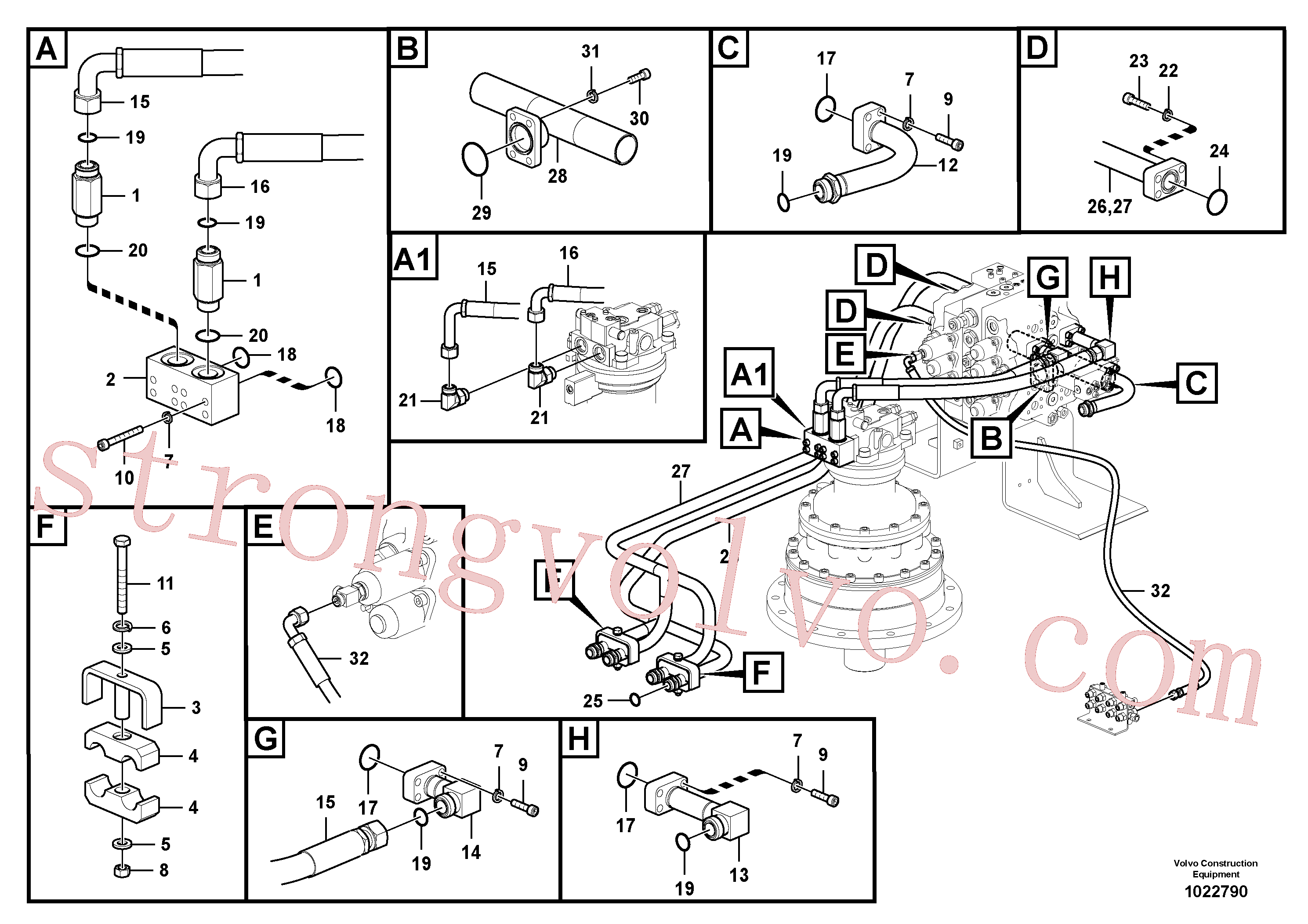 China Made VOE14529552 Pipe line Volvo Acessórios para escavadeira