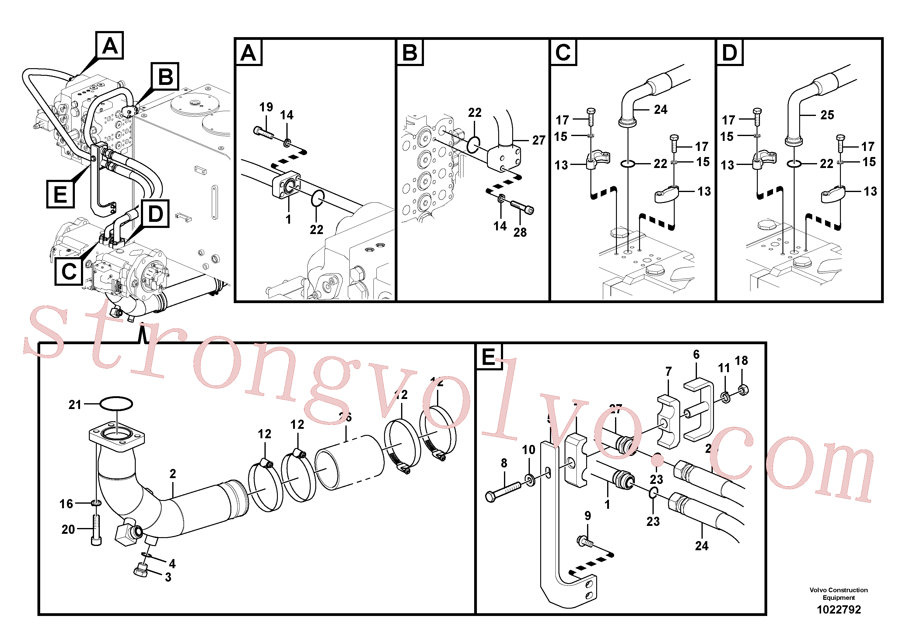 VOE14510506 Volvo Sistema hidráulico, tanque hidráulico para a bomba hidráulica(1022792 Montagem)