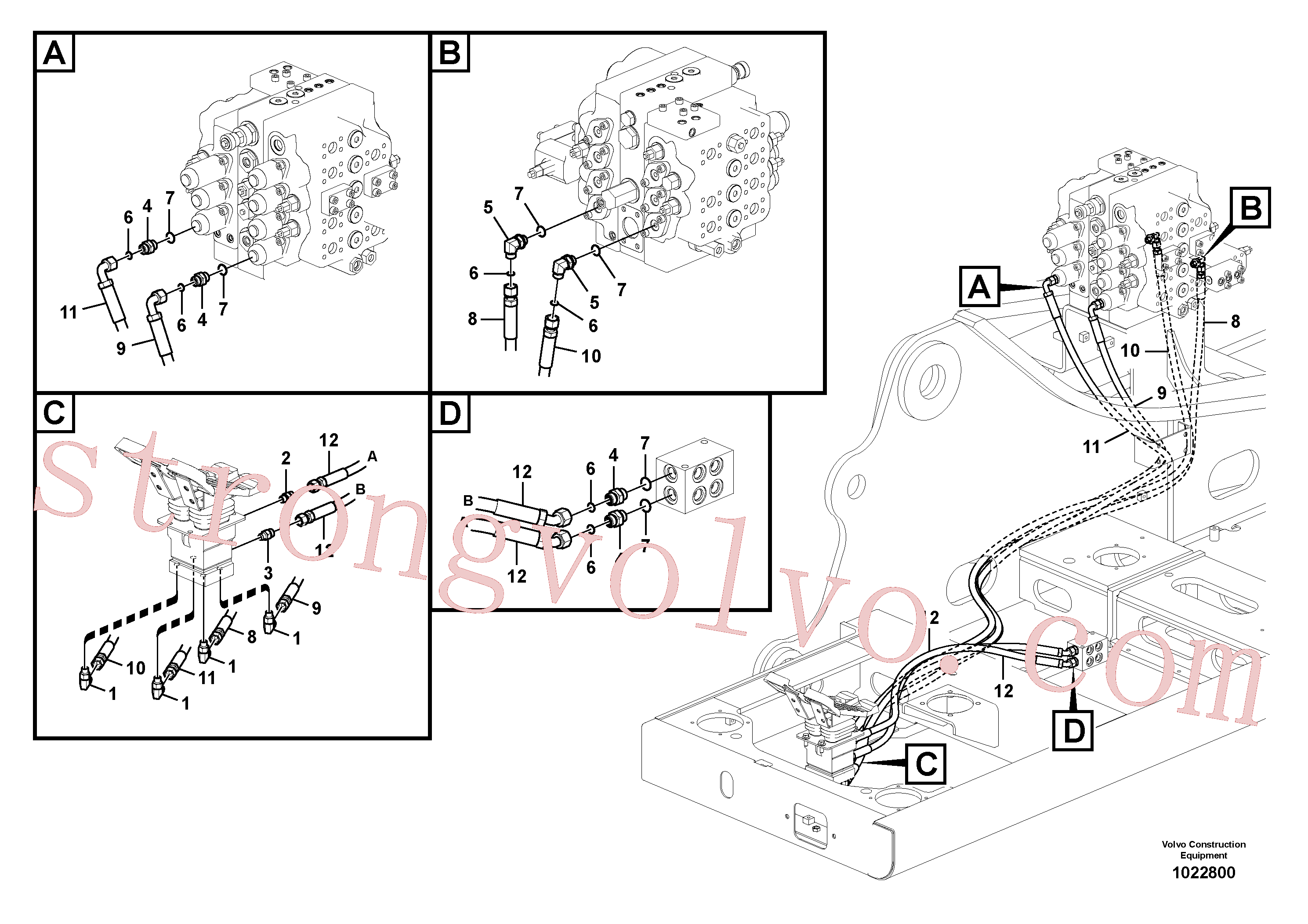 VOE936676 Volvo Sistema servomotor, válvula de comando para pedal da válvula de comando(1022800 Montagem)