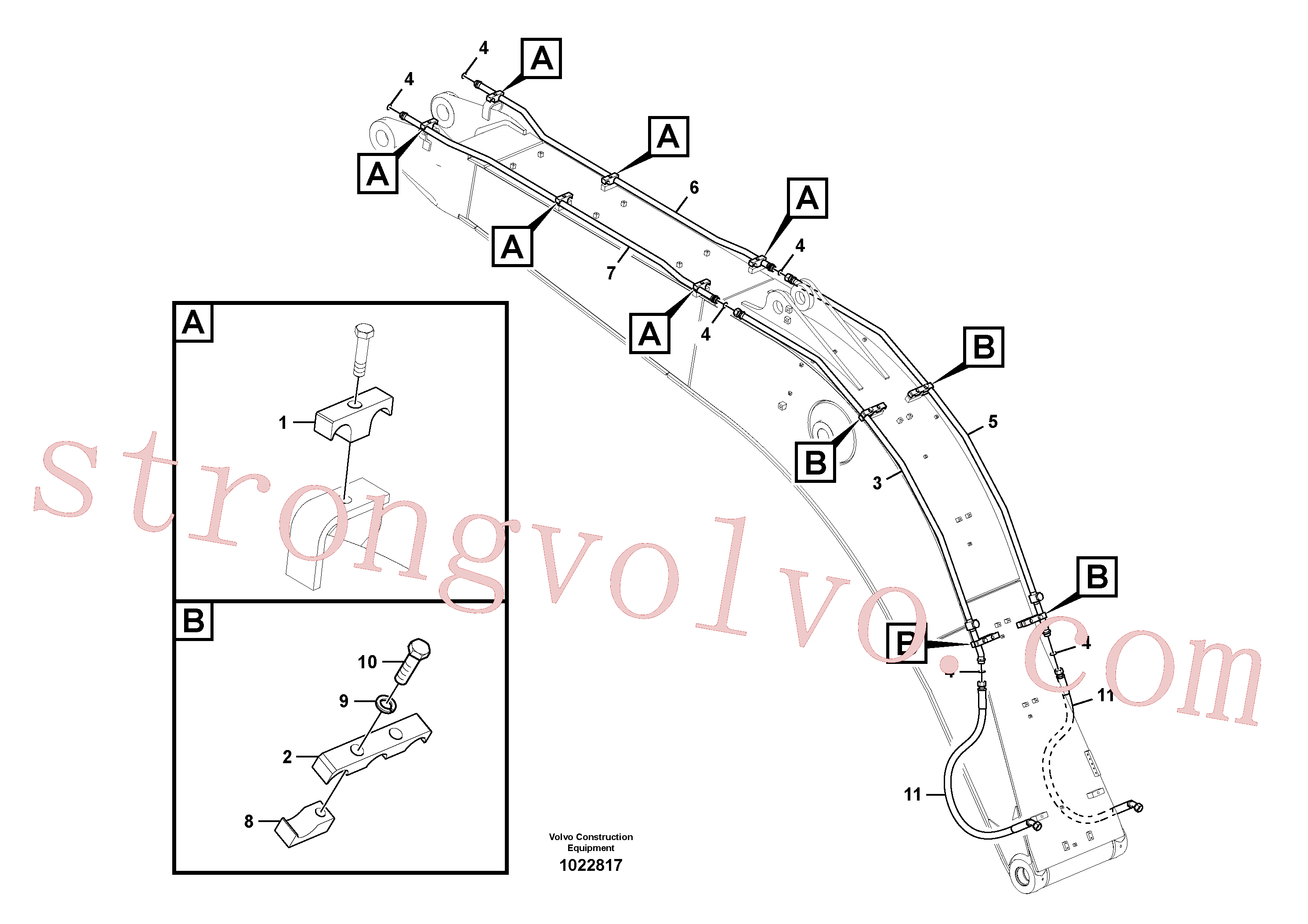 VOE14618586 Volvo Hidráulica de serviço, martelo e cortador para lança(1022817 Montagem)