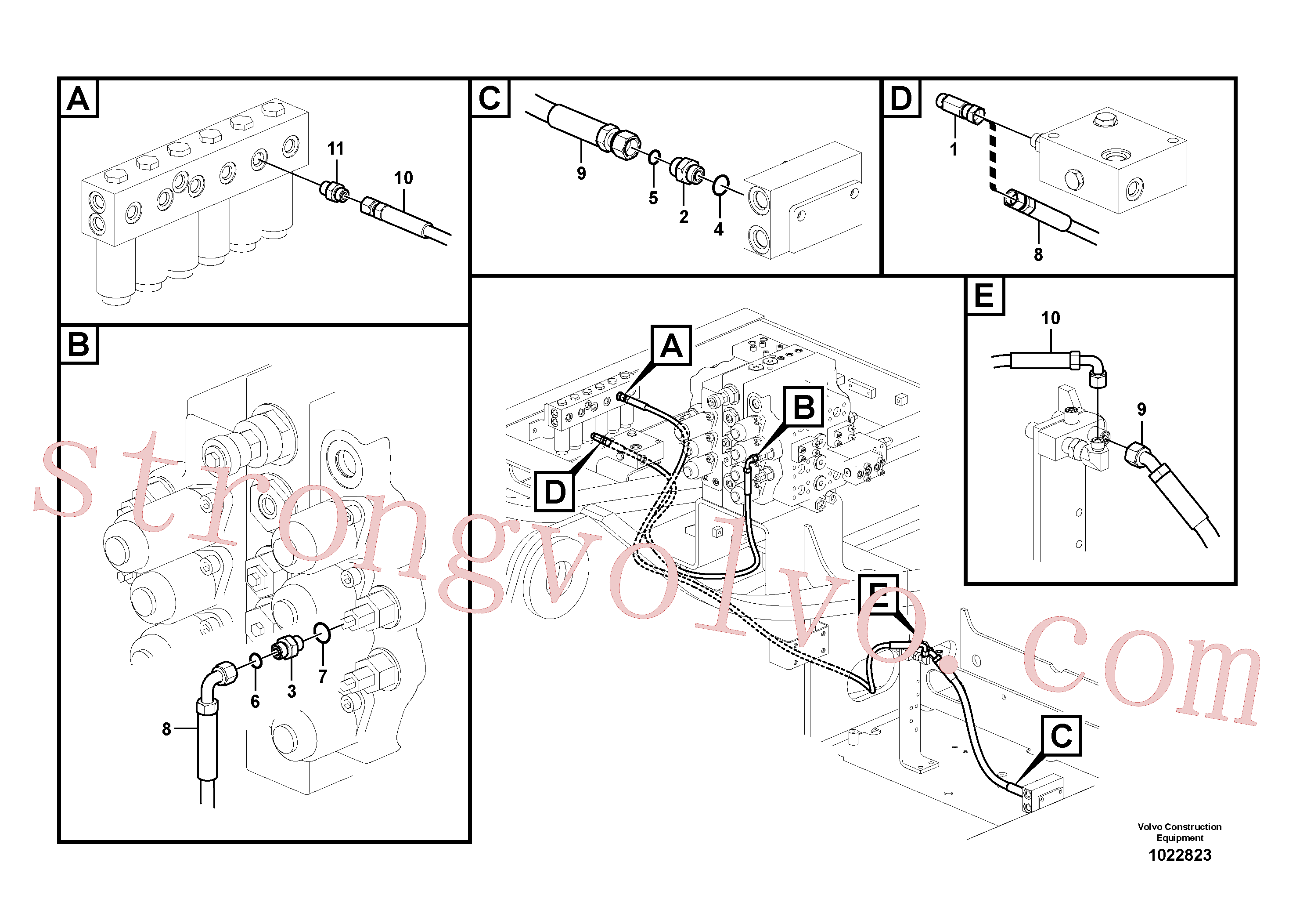 VOE936818 Volvo Hidráulica de serviço, martelo e cortador para fluxo da bomba principal(1022823 Montagem)