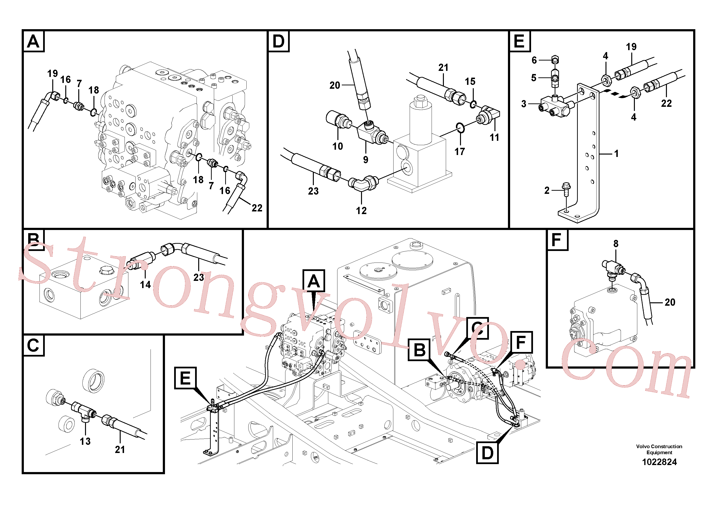VOE14538781 Volvo Hidráulica de serviço, martelo e cortador para fluxo da bomba principal(1022824 Montagem)
