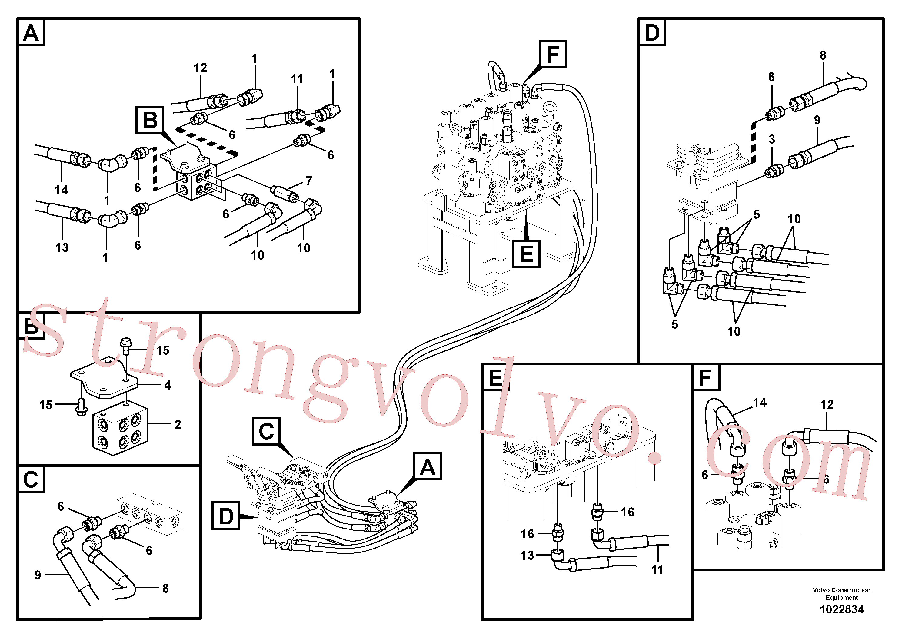 VOE937228 Volvo Sistema servomotor, válvula de comando para pedal da válvula de comando(1022834 Montagem)