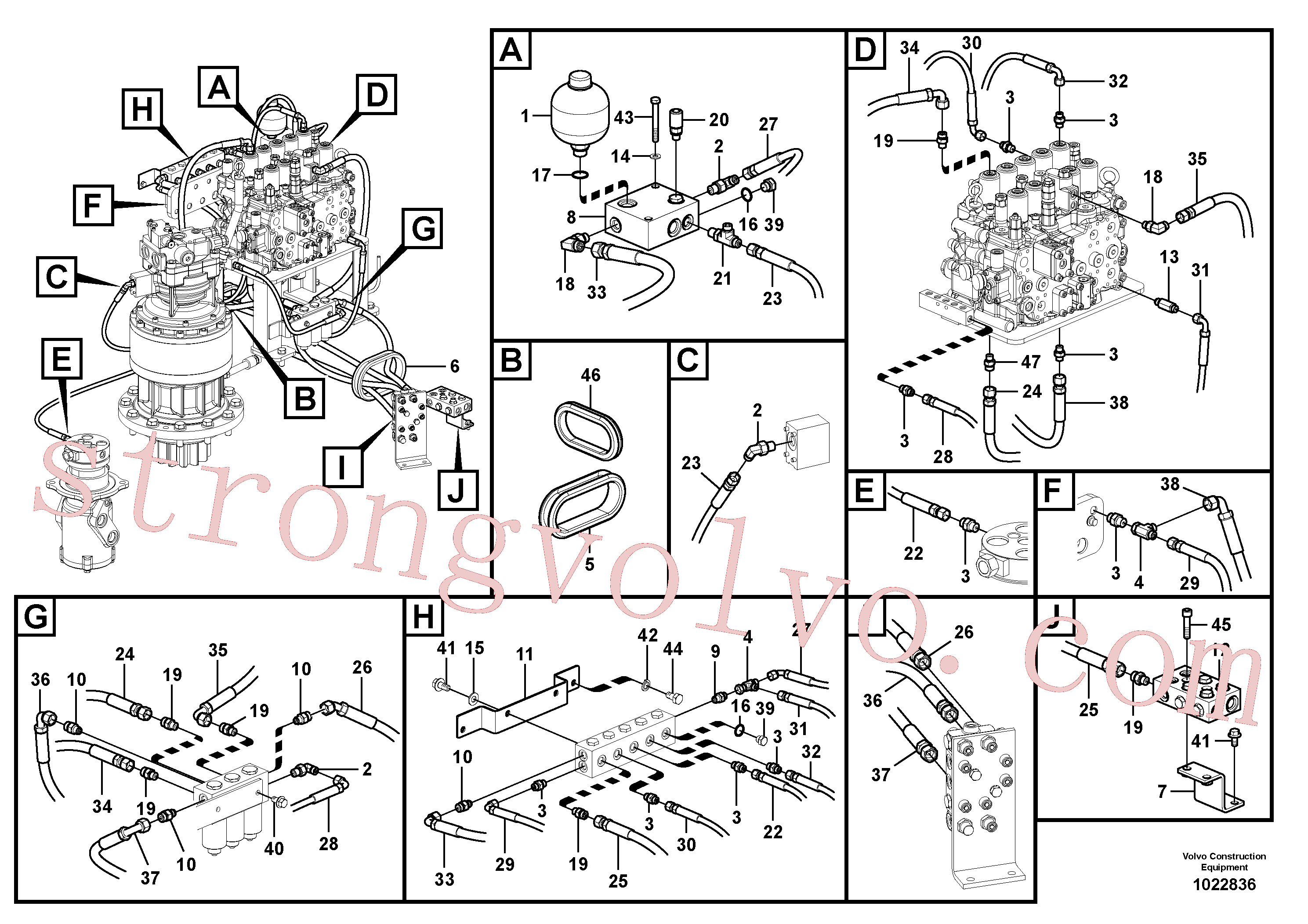 VOE937218 Volvo Sistema servomotor, válvula de comando para válvula solenóide(1022836 Montagem)
