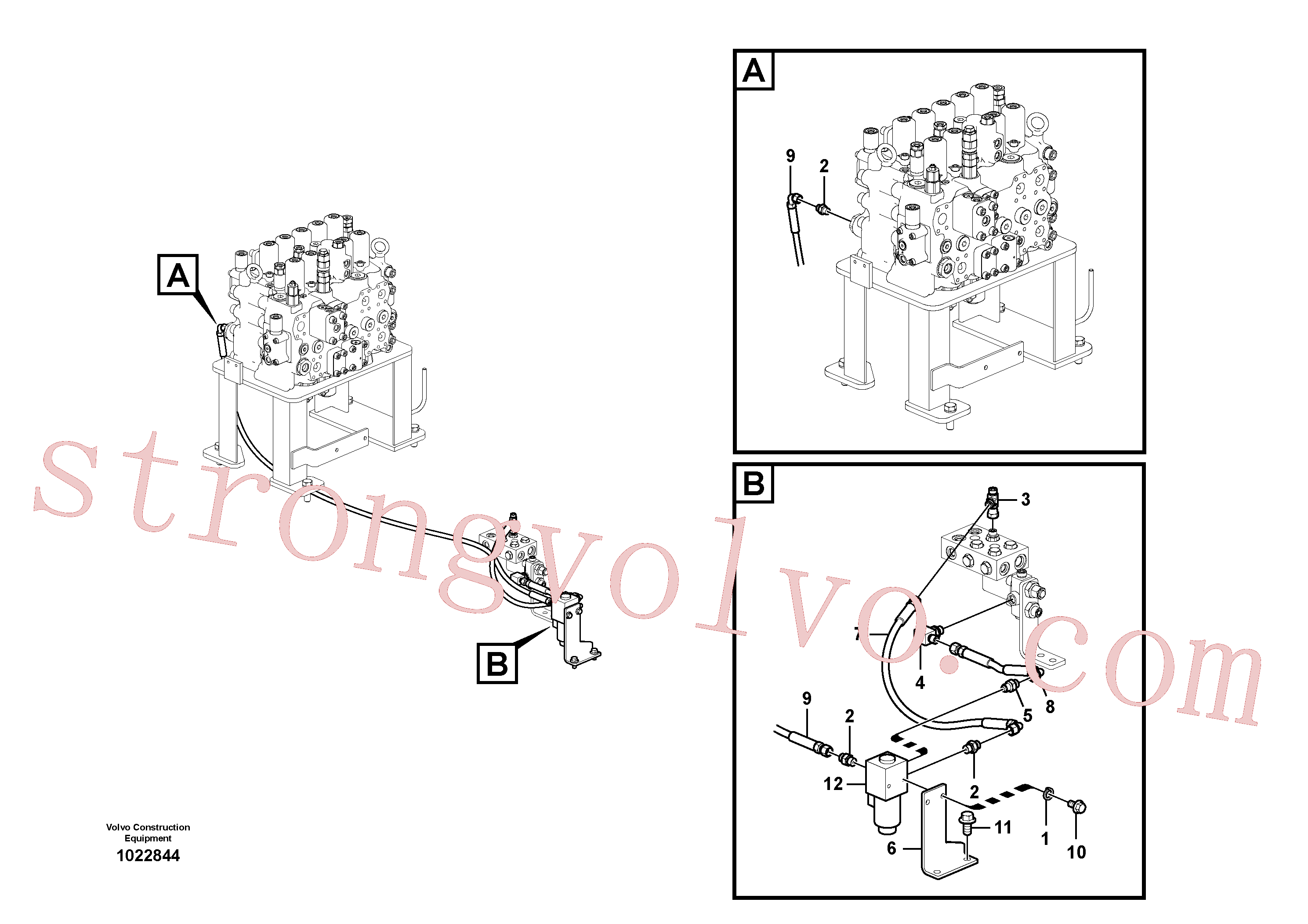 VOE936812 Volvo Hidráulica de serviço, martelo e cortador para fluxo da bomba auxiliar(1022844 Montagem)