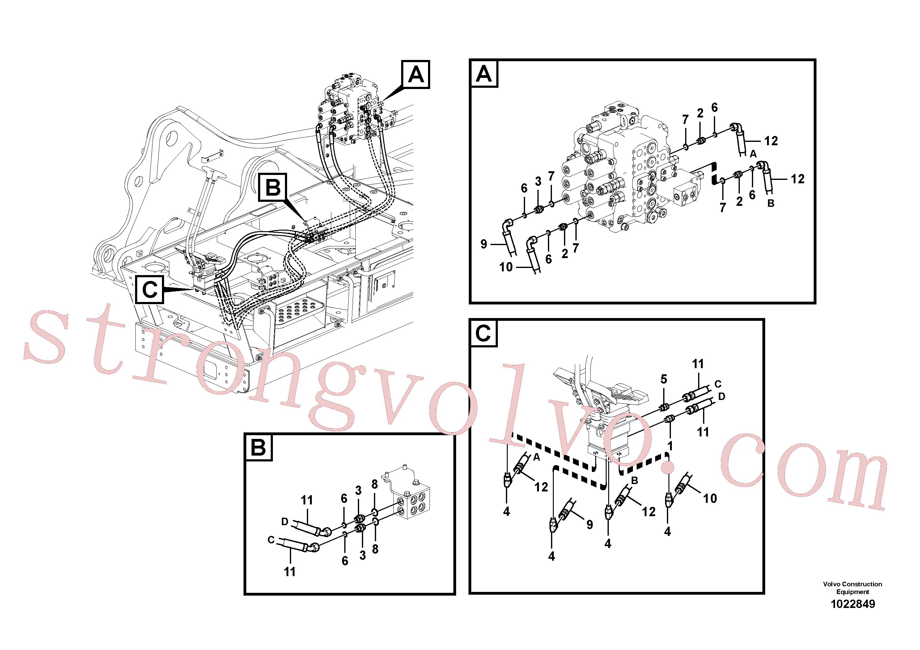 VOE936809 Volvo Sistema servomotor, válvula de comando para pedal da válvula de comando(1022849 Montagem)