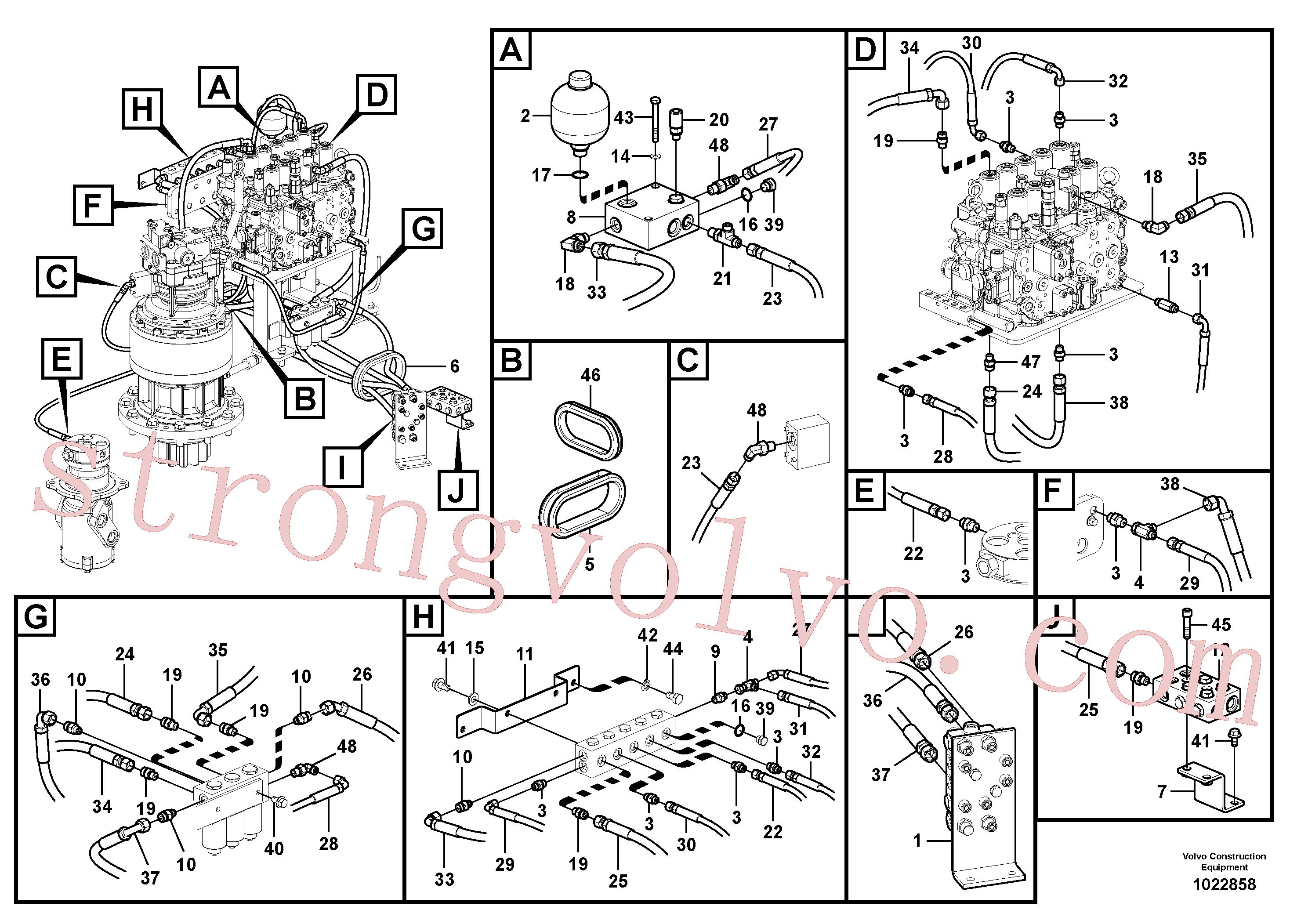 VOE937218 Volvo Sistema servomotor, válvula de comando para válvula solenóide(1022858 Montagem)