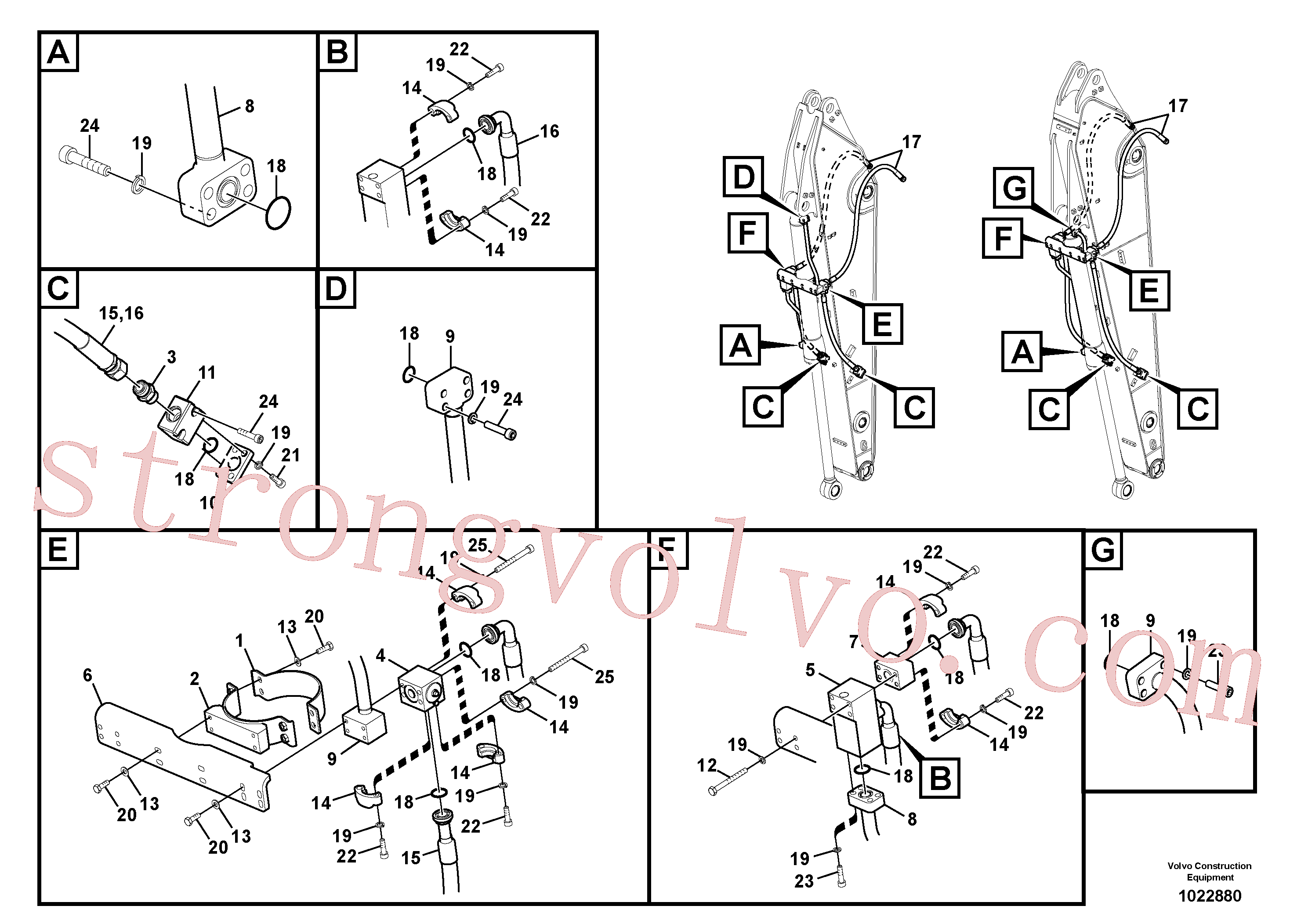 VOE937754 Volvo Hidráulica de serviços, balde articulado(1022880 Montagem)