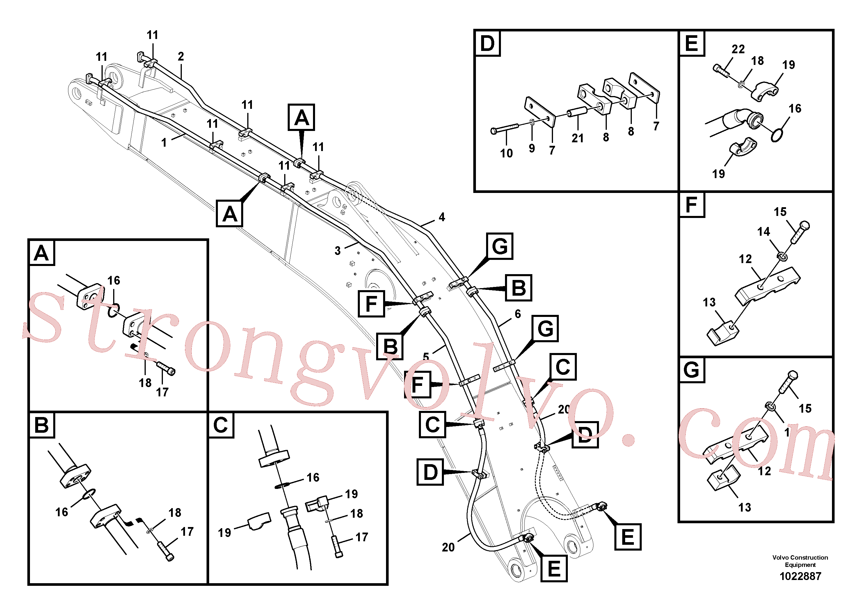 VOE14676983 Volvo Hidráulica de serviço, martelo e cortador para lança(1022887 Montagem)