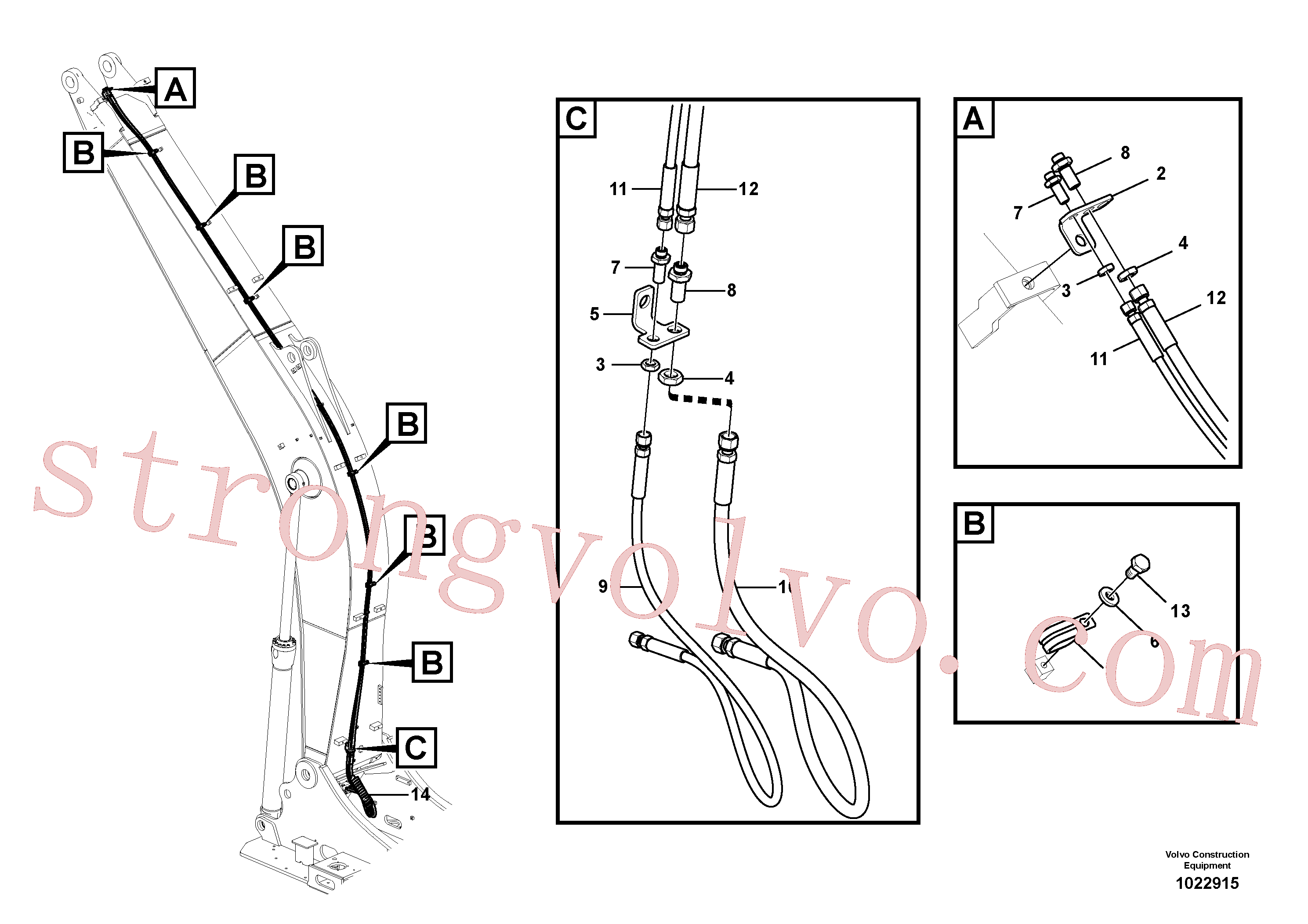 VOE936189 Volvo Hidráulica de serviço, encaixe rápido na lança(1022915 Montagem)