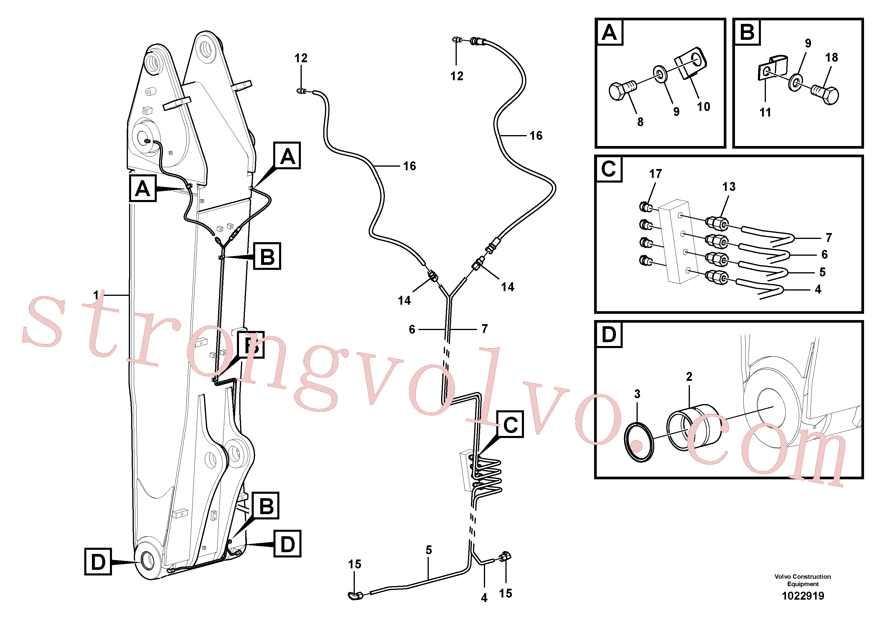 VOE14643341 Excavator boom Volvo escavadeira
