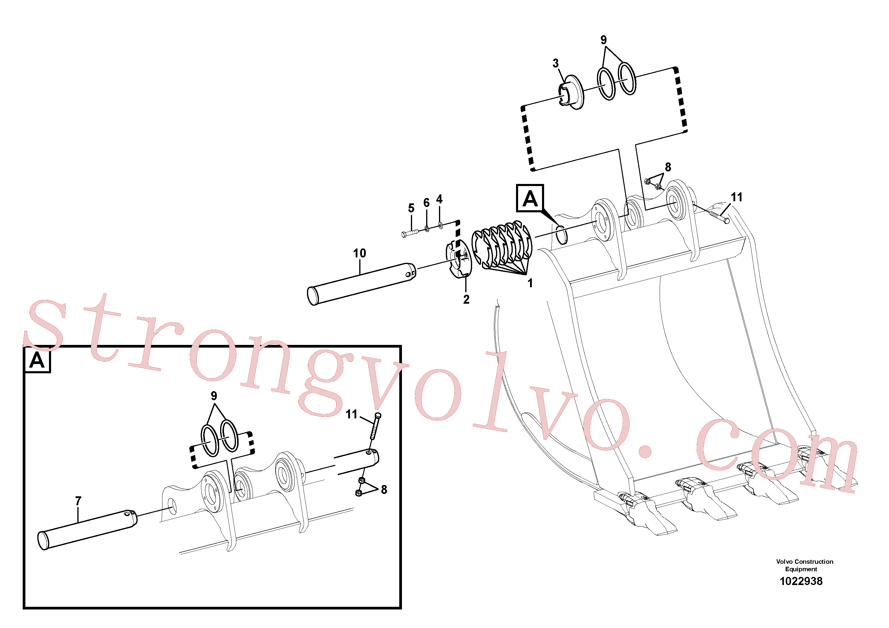 VOE14550901 Volvo Tirantes ao balde(1022938 Montagem)
