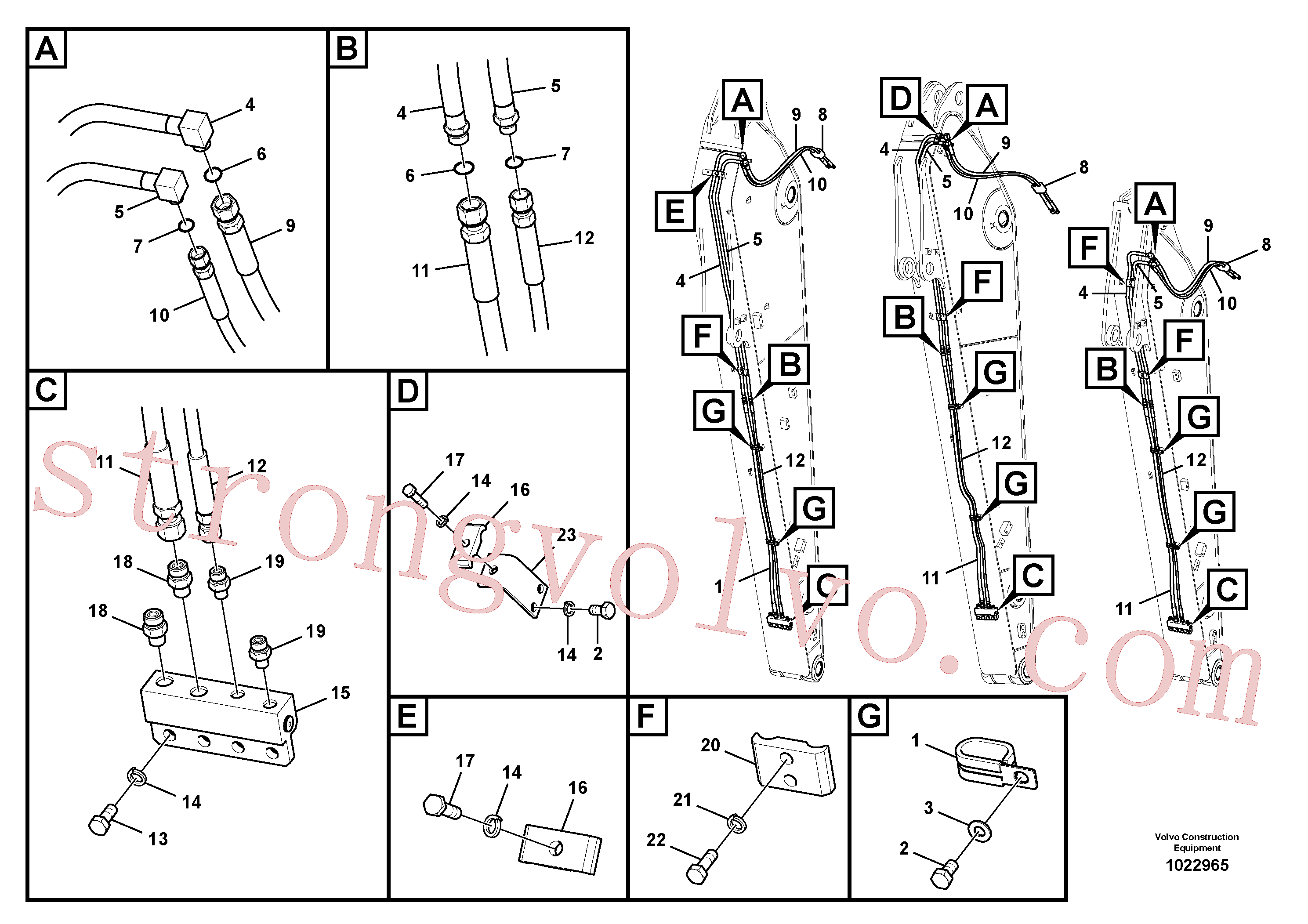 Atacado VOE936260 Mangueira completa Volvo escavadeira