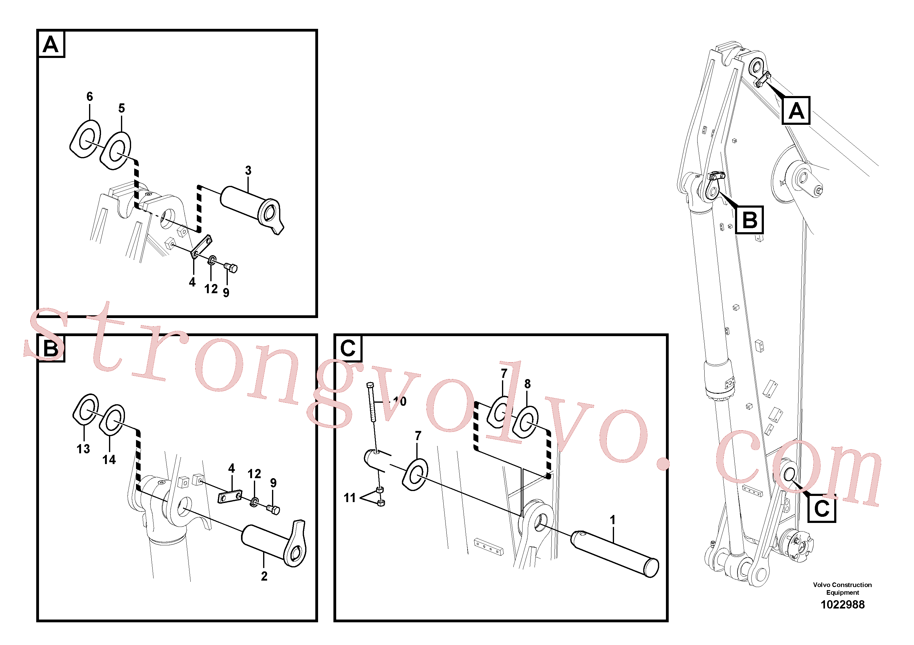 VOE14548908 Volvo Elos do braço de afundamento(1022988 Montagem)