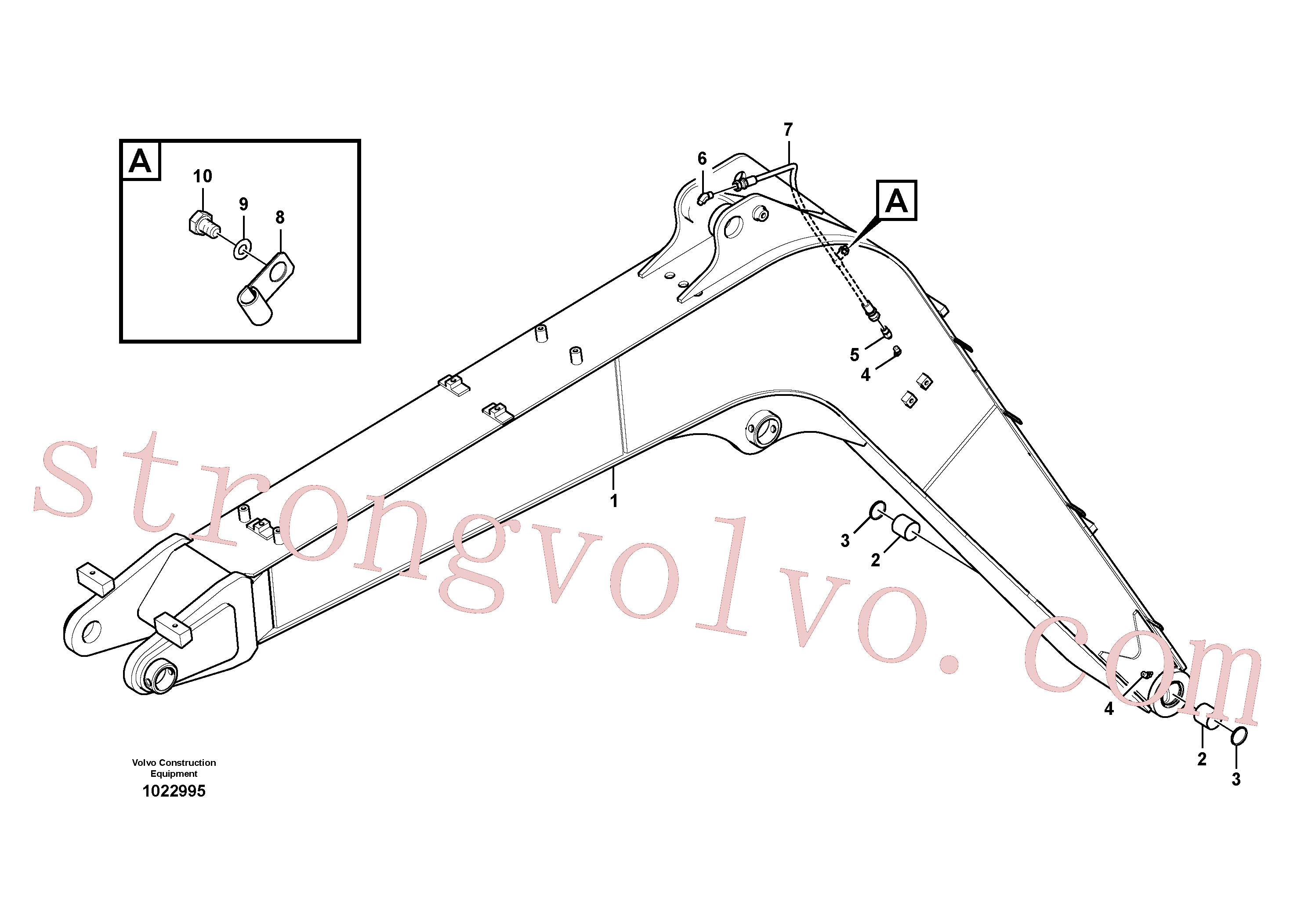 VOE14510771 Volvo Tubagem e lubrificação com massa da lança(1022995 Montagem)