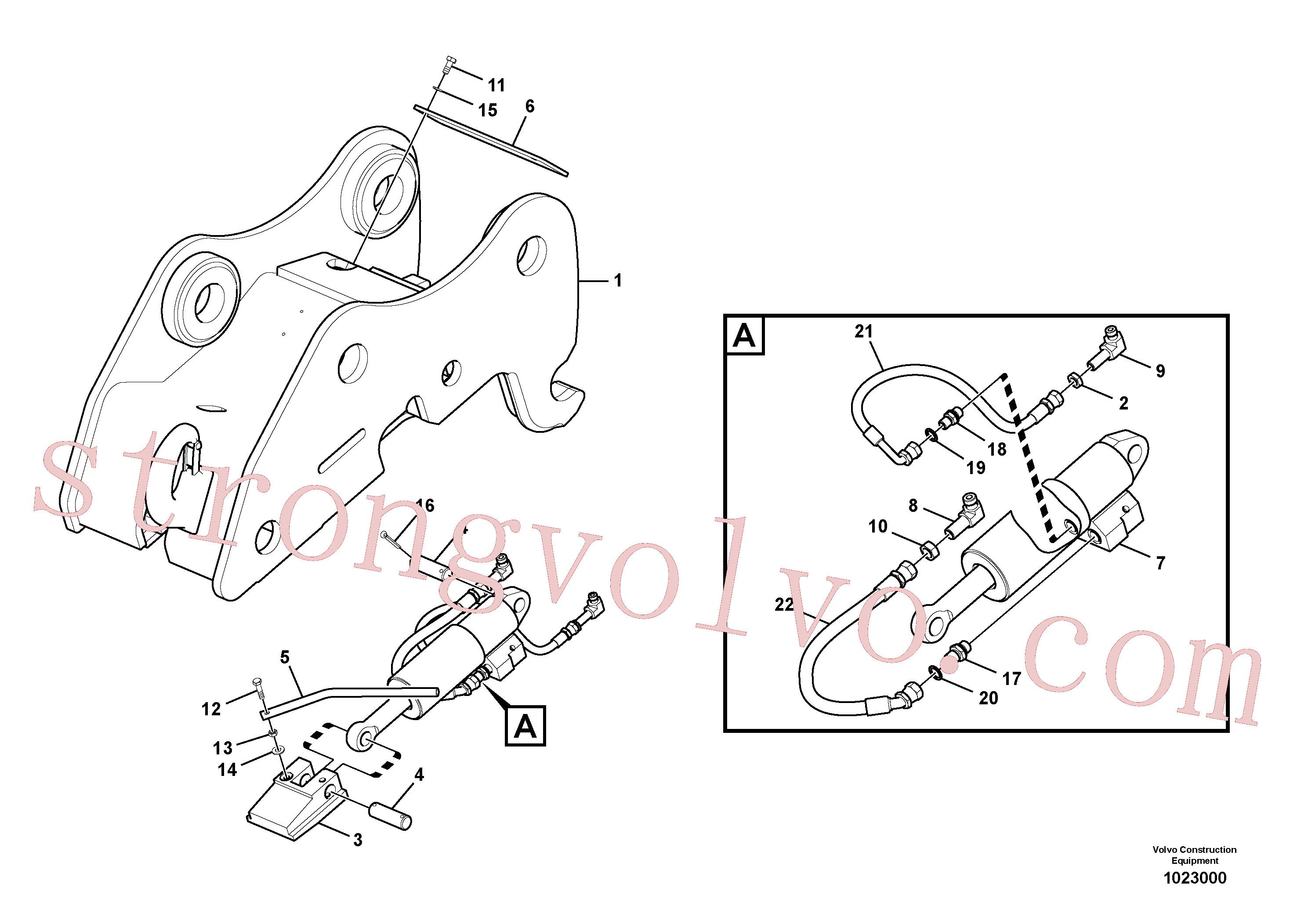 VOE14607731 Volvo Suporte de acoplamento, QuickFit(1023000 Montagem)