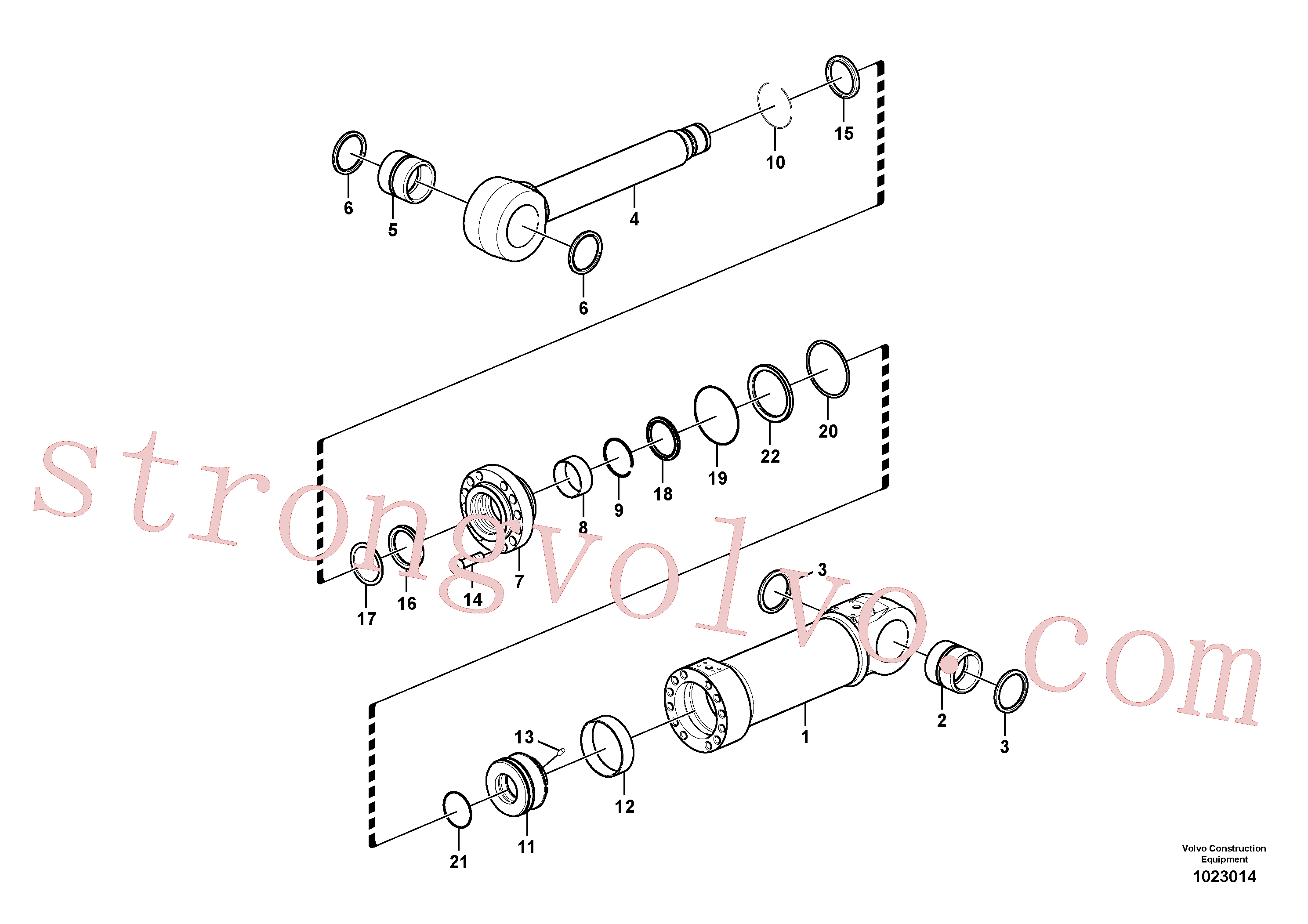 SA1146-08170 Volvo Cilindro da lâmina niveladora(1023014 Montagem)