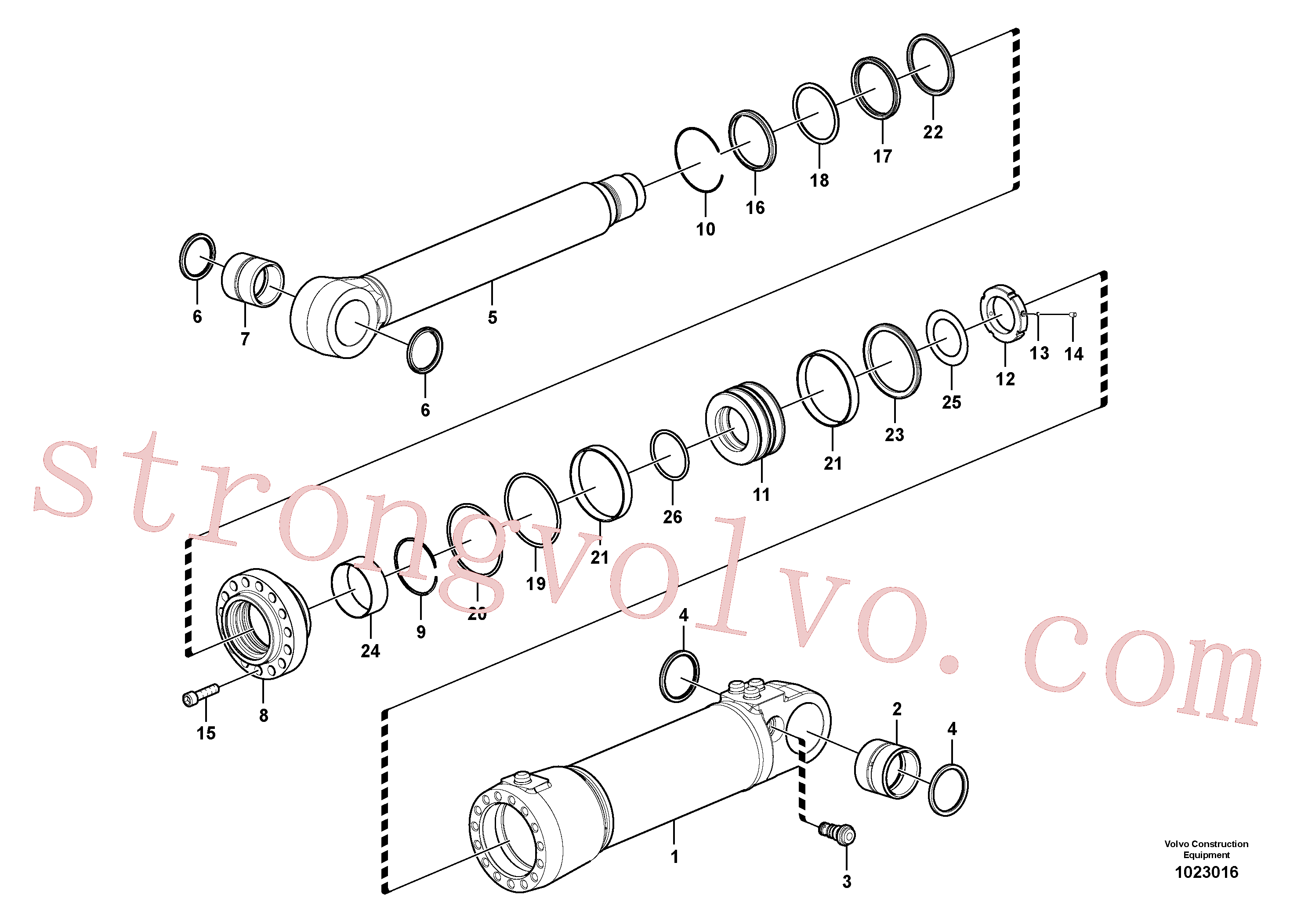 SA9567-21000 Volvo Cilindro estabilizador(1023016 Montagem)