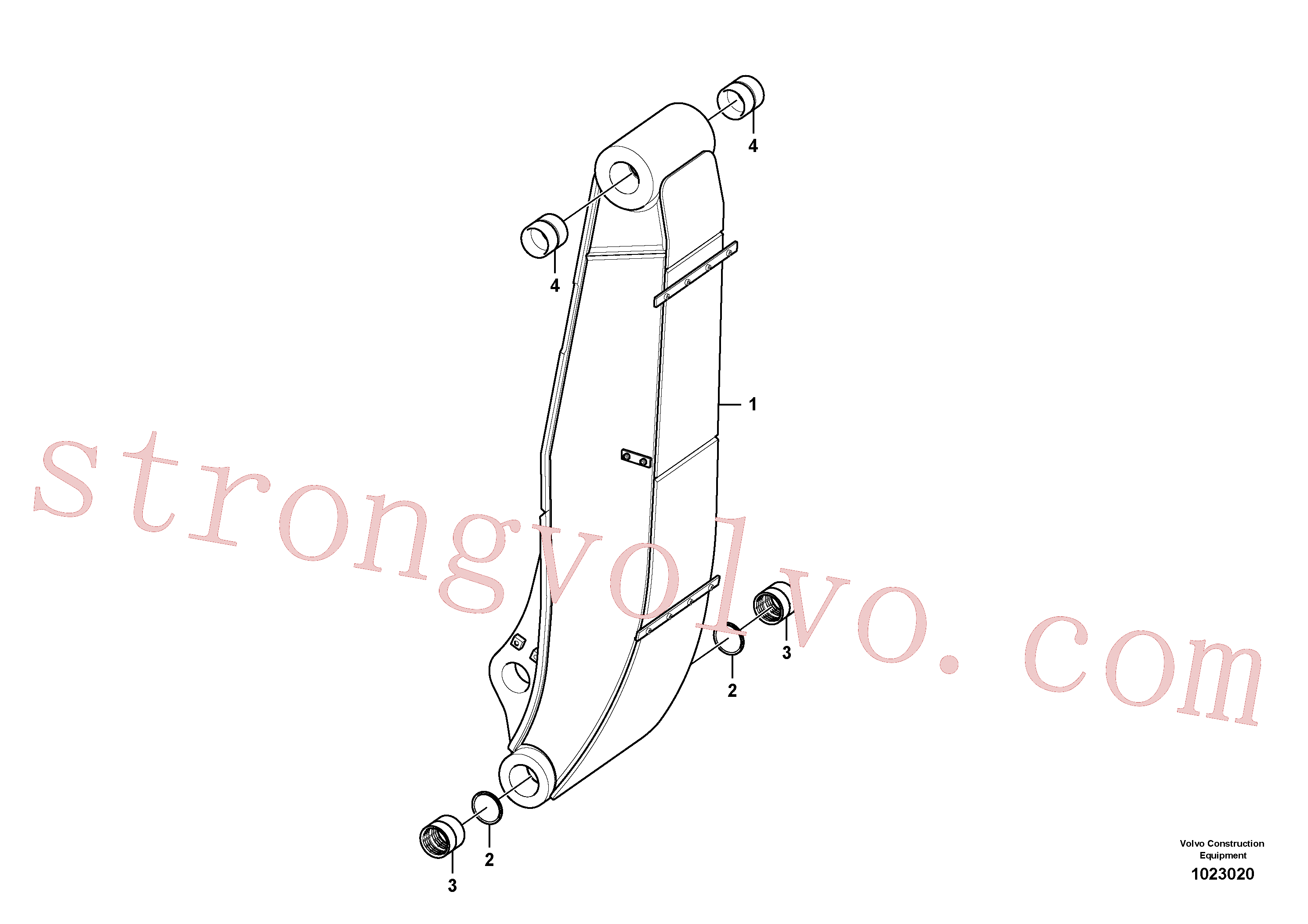 VOE14880985 Volvo Lança e tubagem de massa lubrificante, ajustável 1ª(1023020 Montagem)