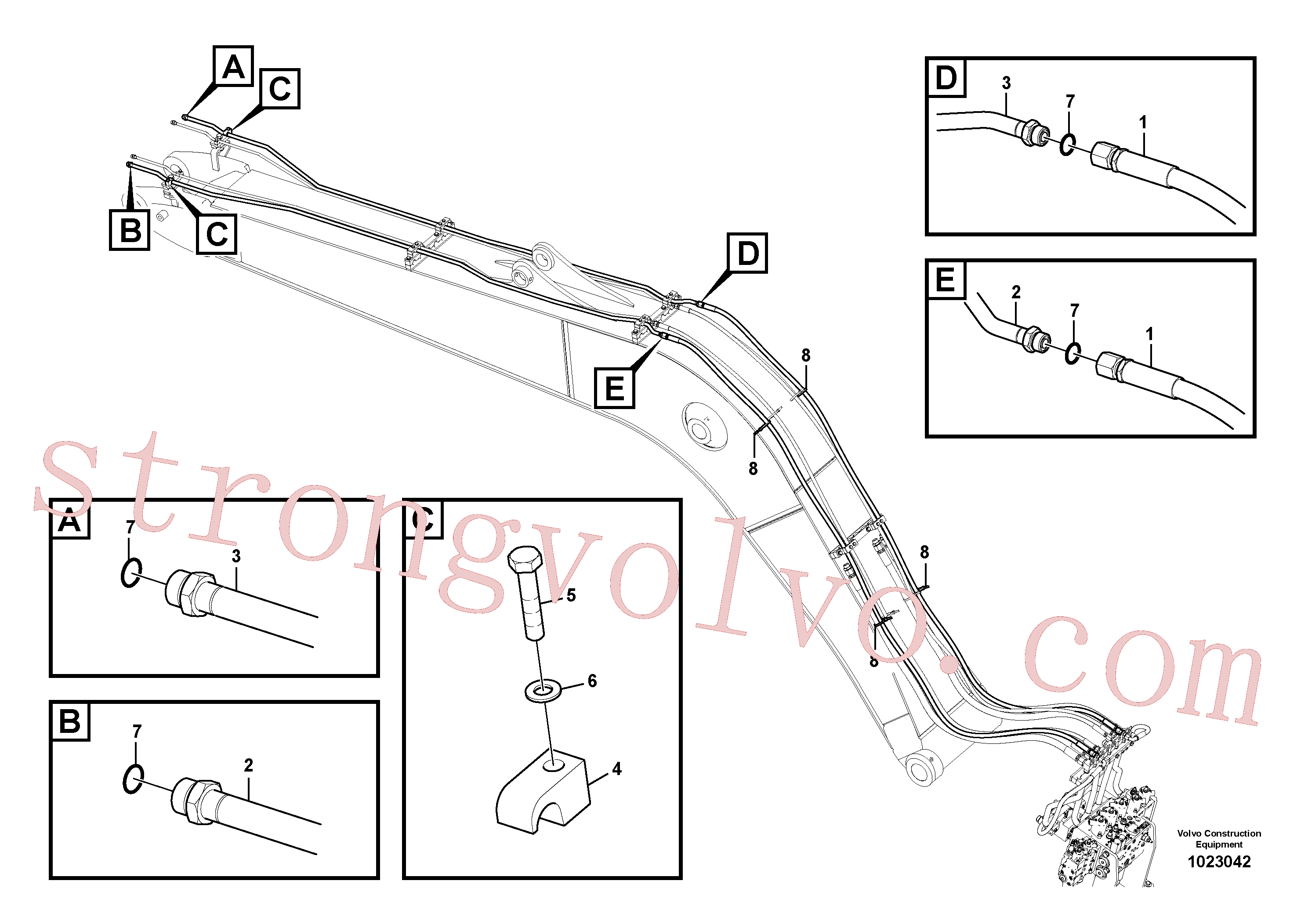 VOE937973 Volvo Hidráulica de serviço, encaixe rápido na lança(1023042 Montagem)