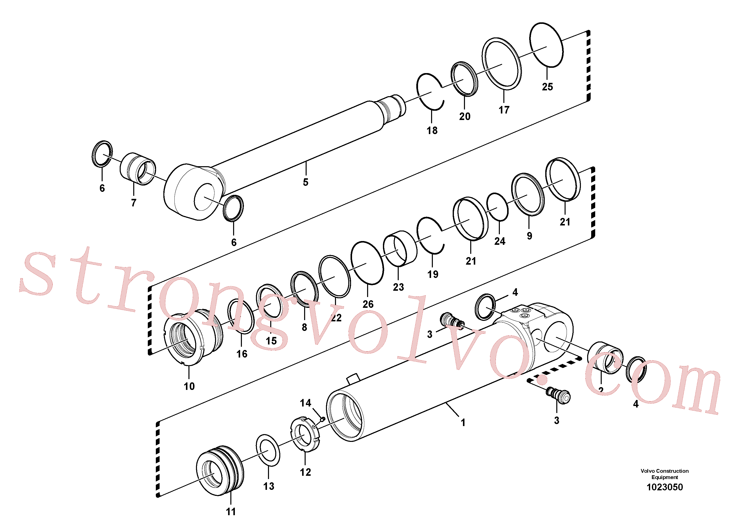 VOE14518612 Volvo Cilindro estabilizador(1023050 Montagem)