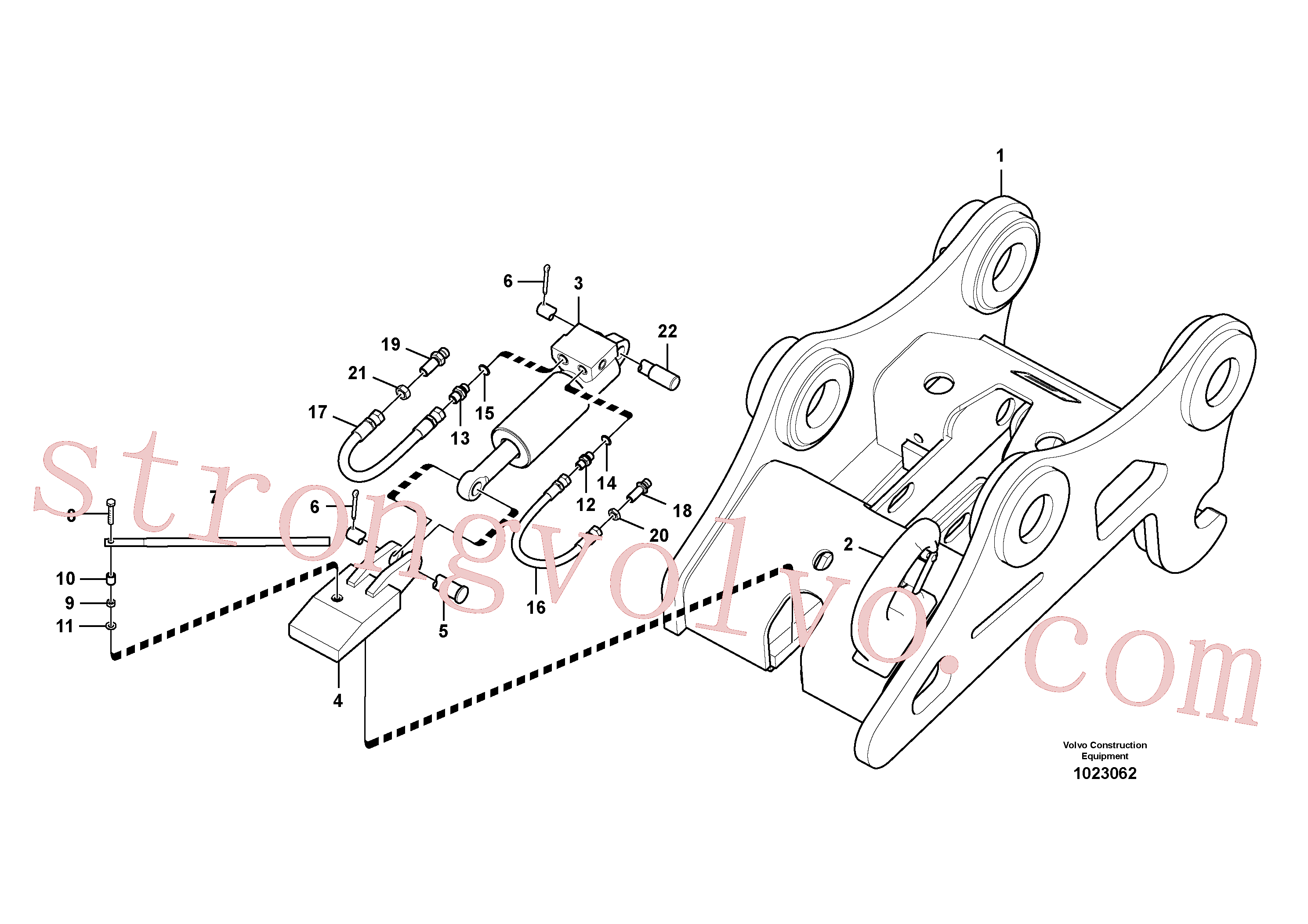 SA1171-75072 Volvo Suporte de acoplamento, QuickFit(1023062 Montagem)