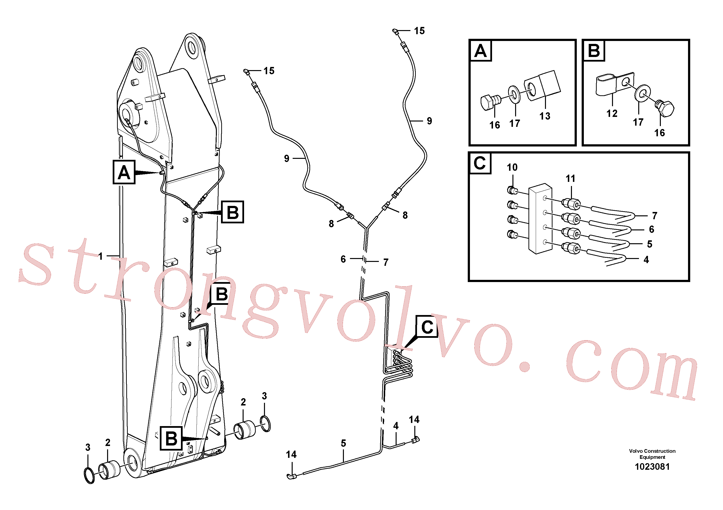 Atacado VOE14567330 Tubo Volvo escavadeira