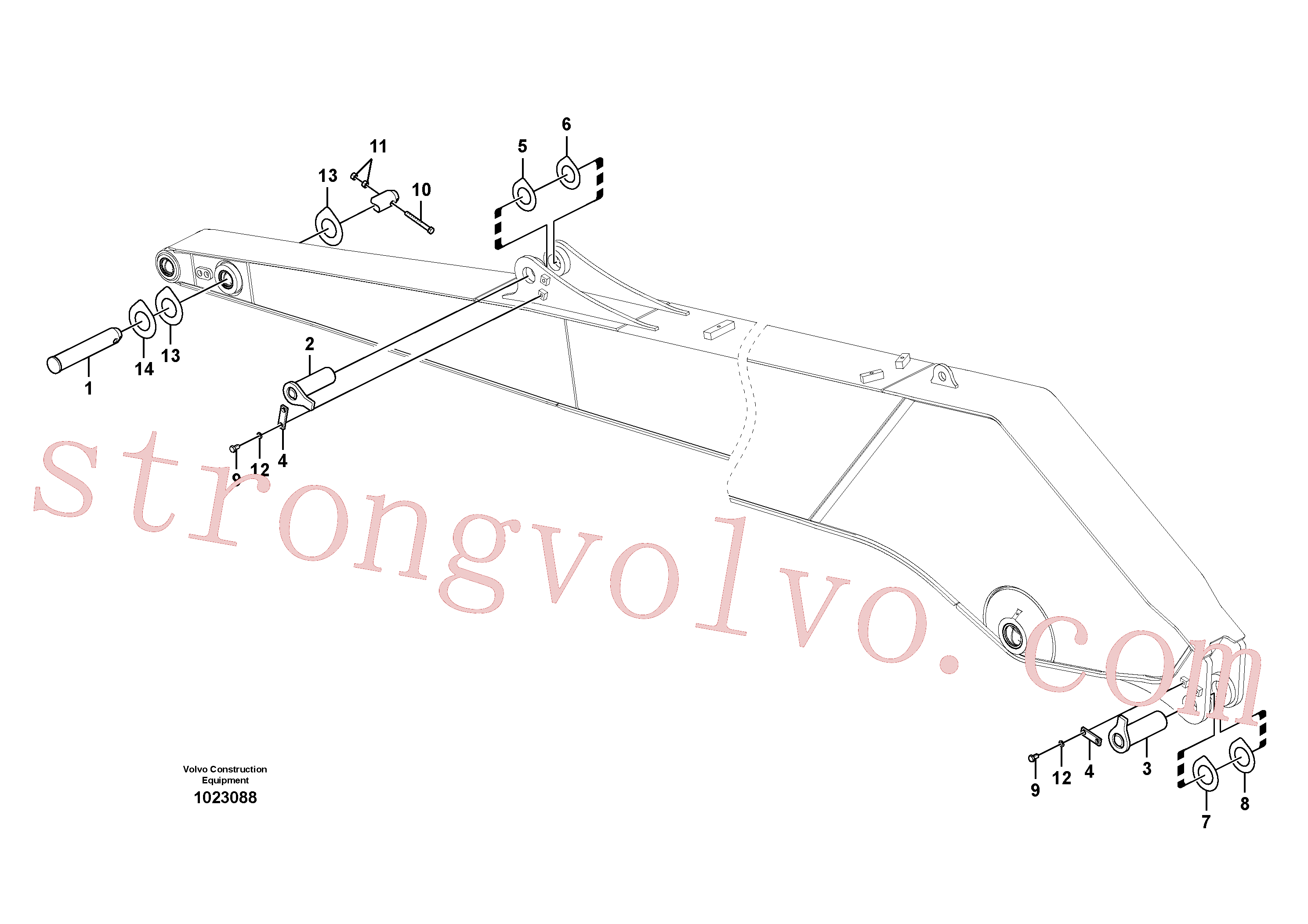 VOE14551608 Volvo Tirante para o braço de afundamento, longo alcance(1023088 Montagem)