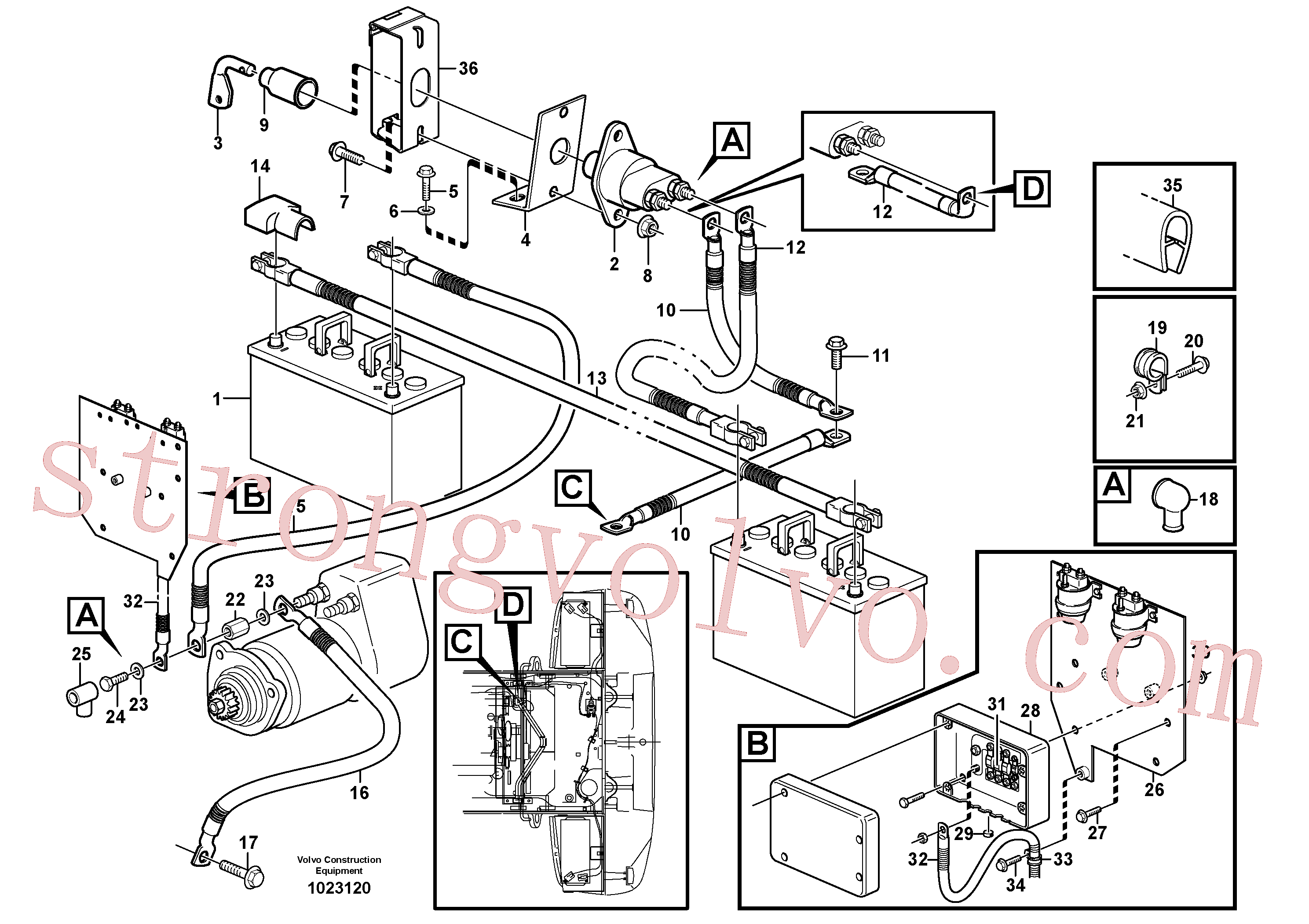 VOE14211218 Volvo Cabo da bateria e interruptor principal(1023120 Montagem)