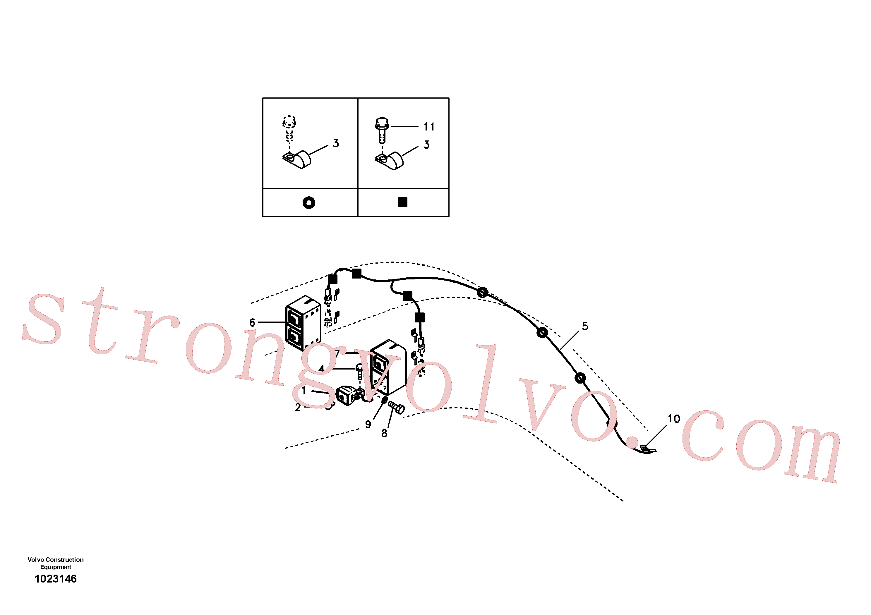 VOE14881251 Volvo Luz de trabalho na lança(1023146 Montagem)