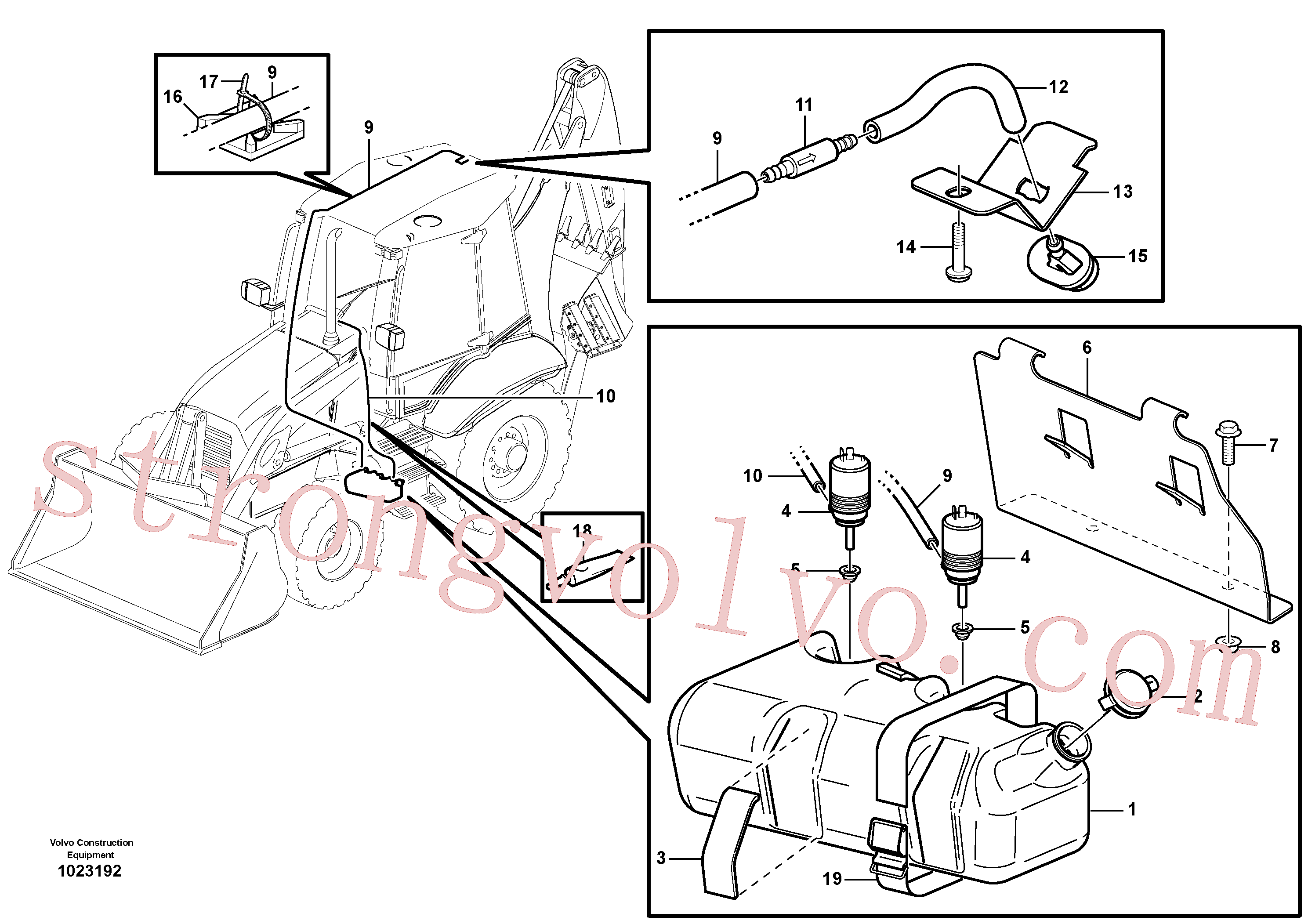 VOE969404 Volvo Lava pára-brisas(1023192 Montagem)