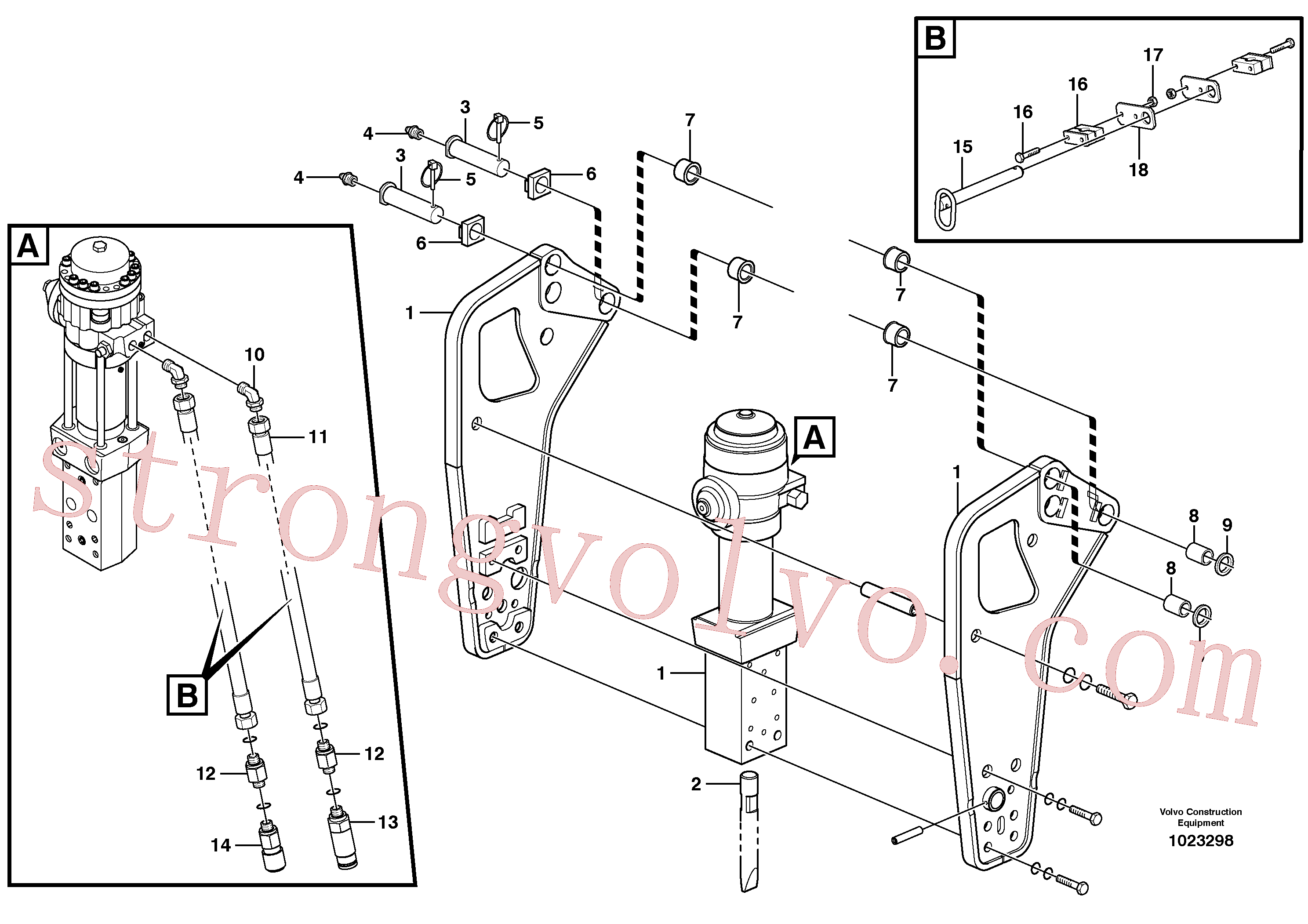 VOE11881622 Volvo Retentor para o martelo(1023298 Montagem)