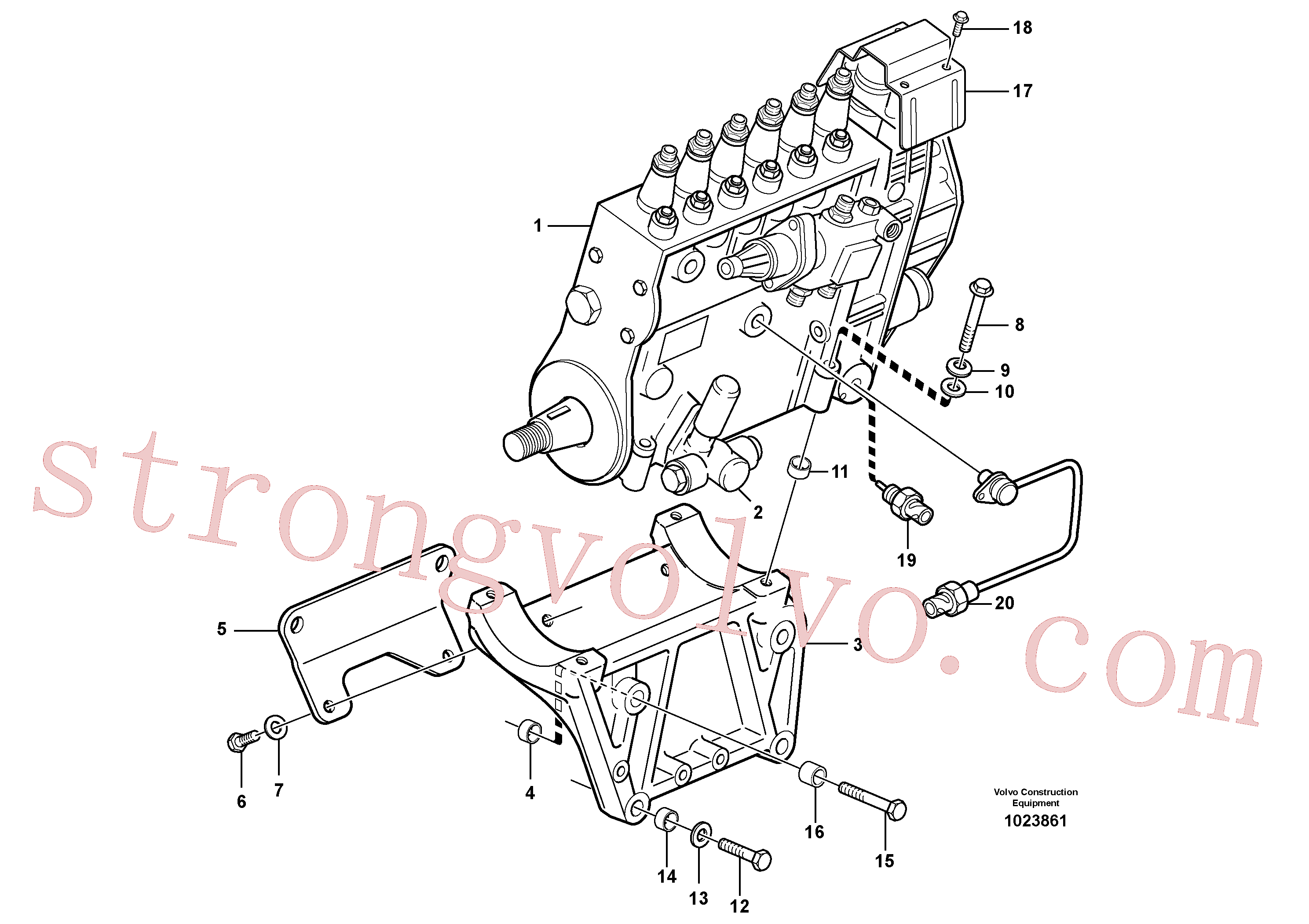 VOE14014921 Volvo Bomba de injecção do combustível com acessórios(1023861 Montagem)