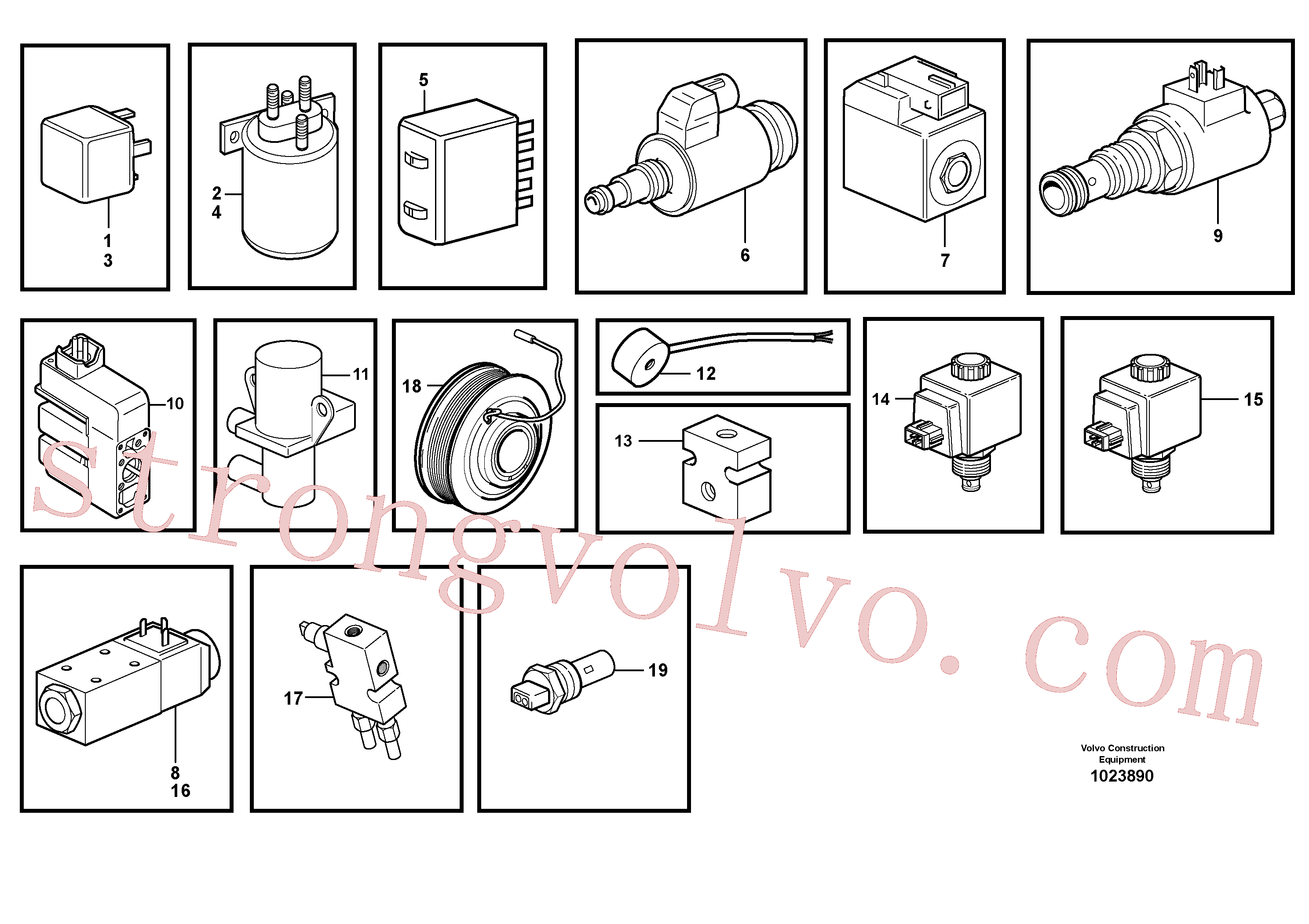 VOE11706840 Volvo Relés, sensores e válvulas solenóides, lista de referência(1023890 Montagem)